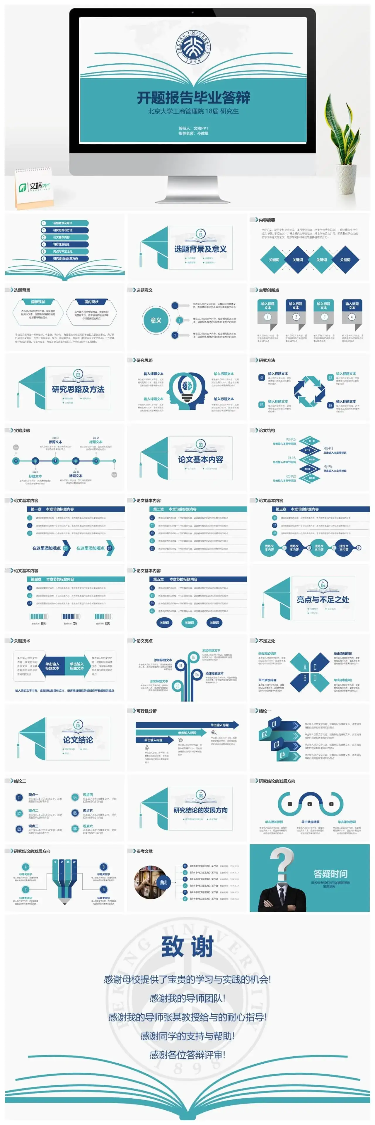 研究生开题报告毕业答辩PPT模板