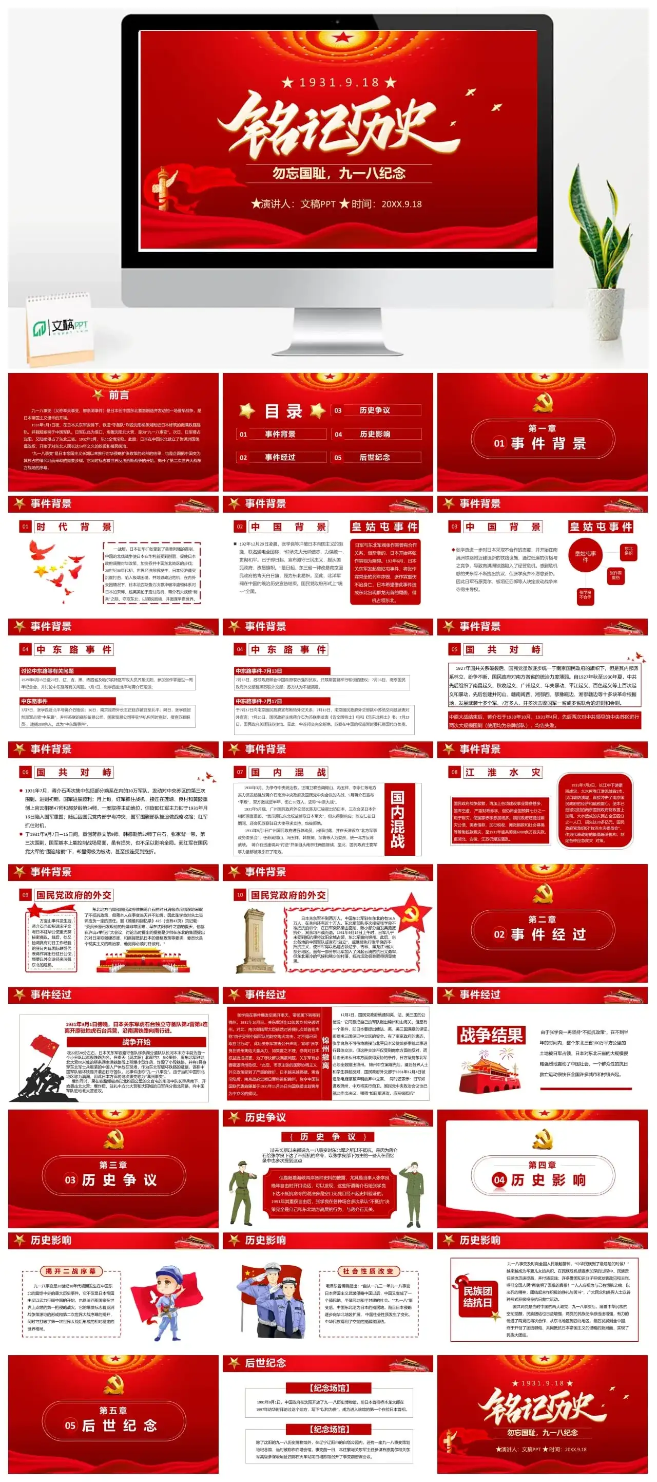 勿忘国耻九一八事变纪念ppt