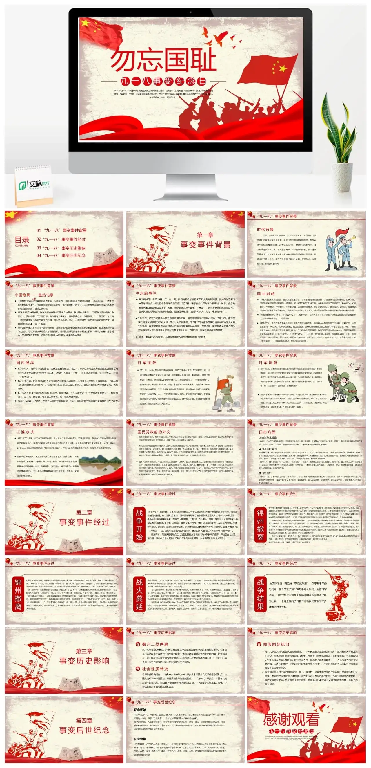 九一 八事变纪念日PPT
