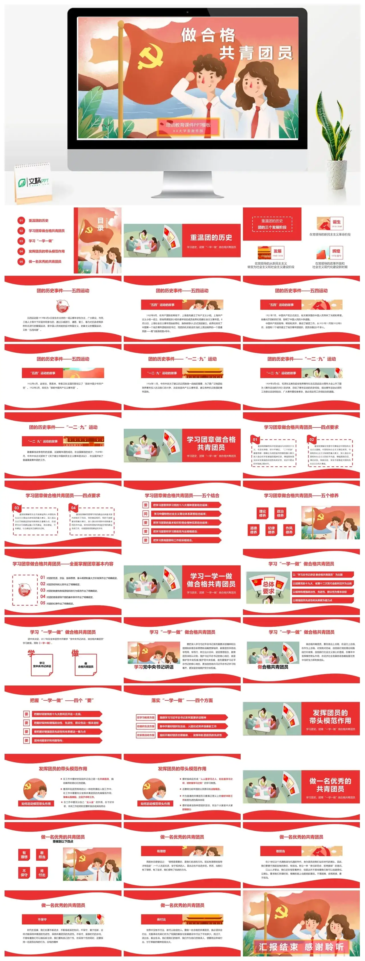2023做合格团员培训教育课件PPT模板