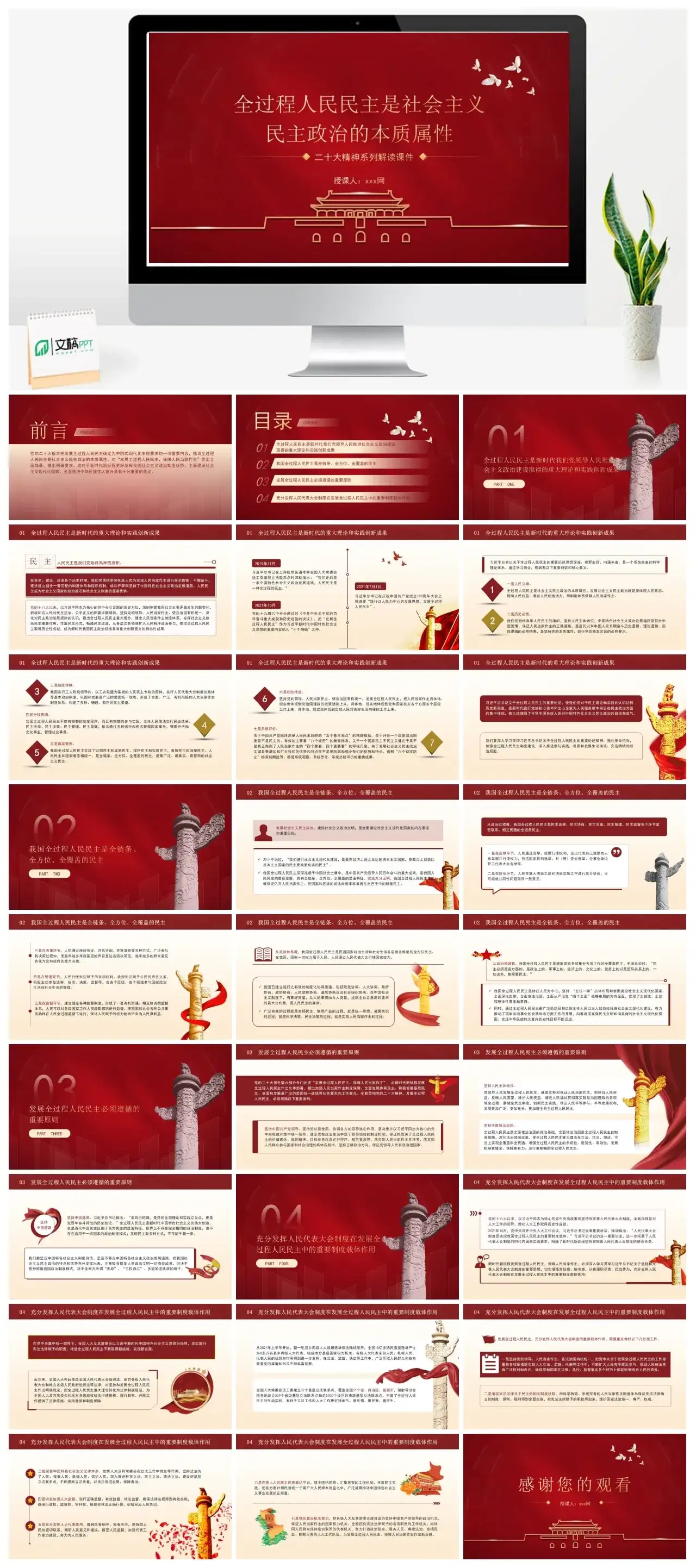 人民民主的本质属性PPT模板
