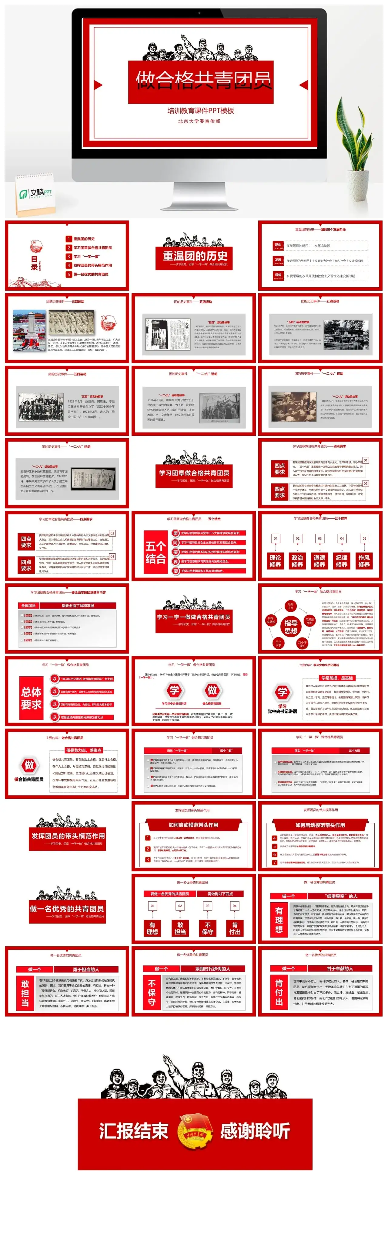 做合格团员培训教育课件PPT模板