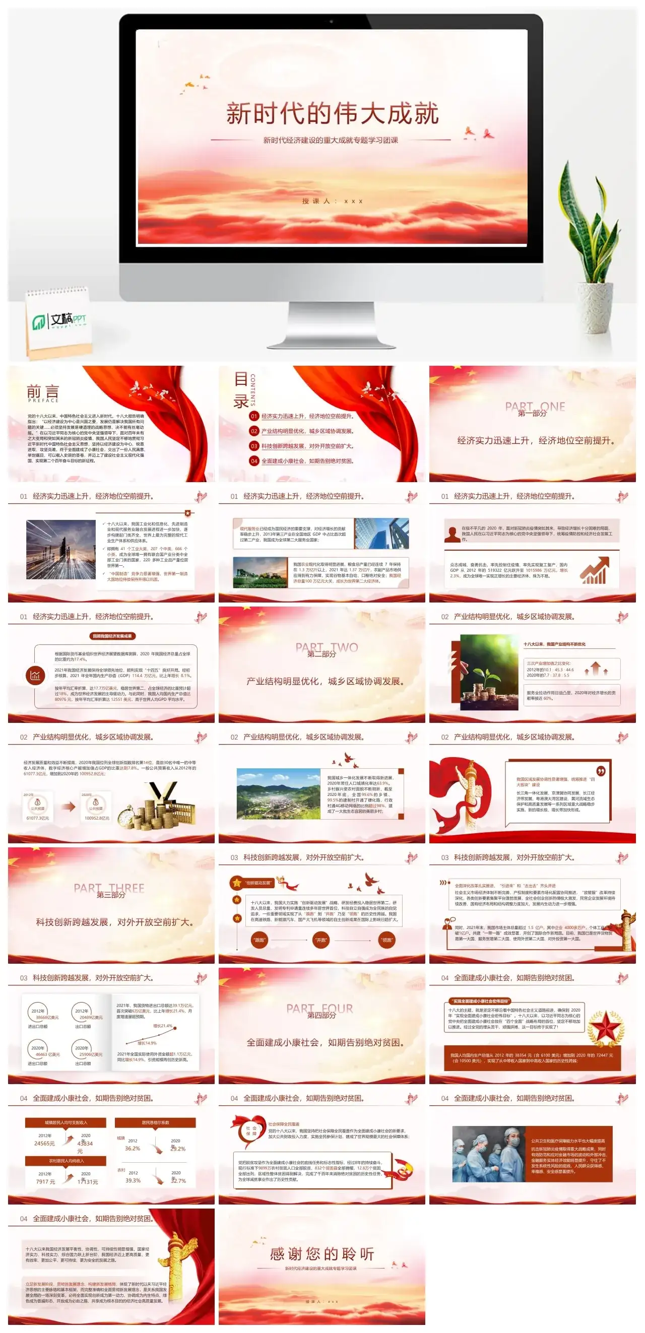 新时代我国经济建设的重大成就PPT模板