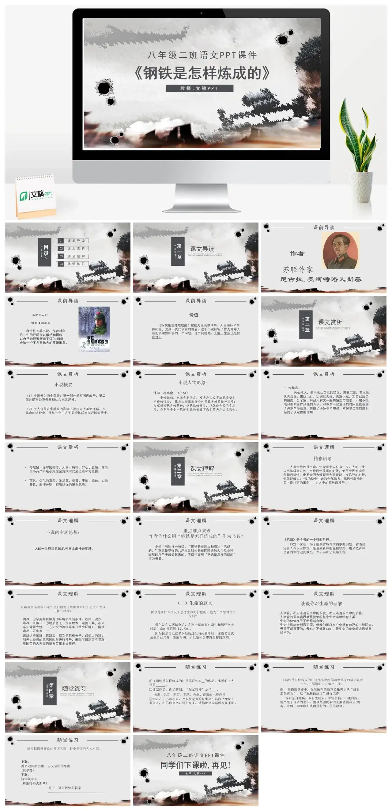 人教版八年级钢铁是怎样炼成的2PPT课件