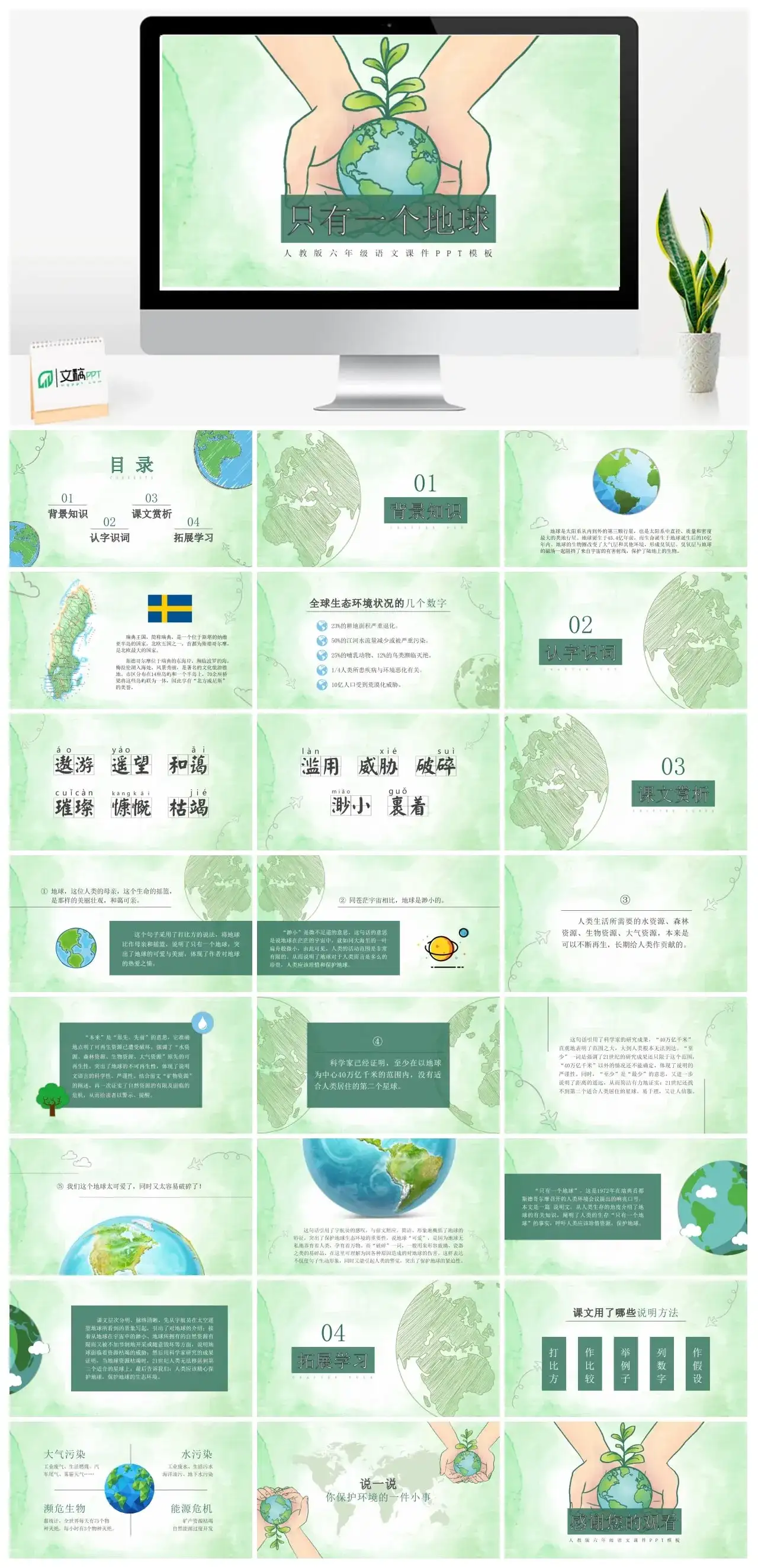 人教版六年级只有一个地球PPT课件