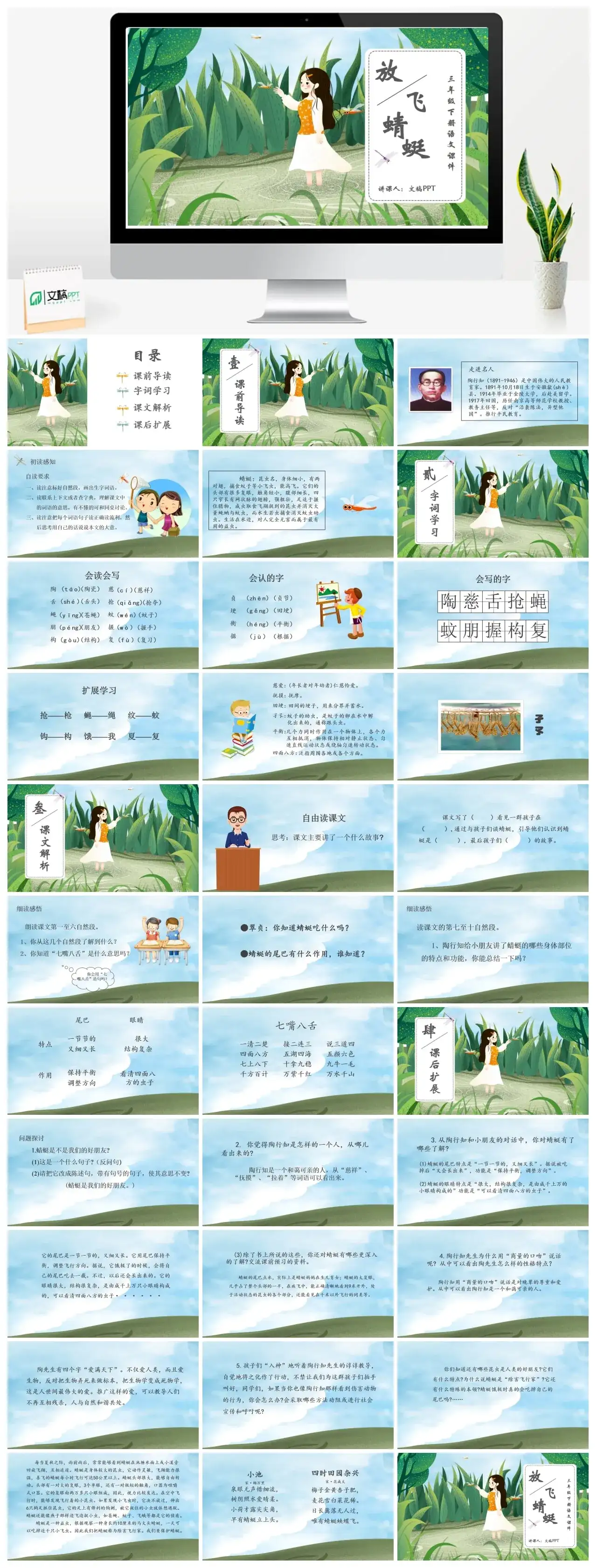 人教版三年级放飞蜻蜓PPT课件