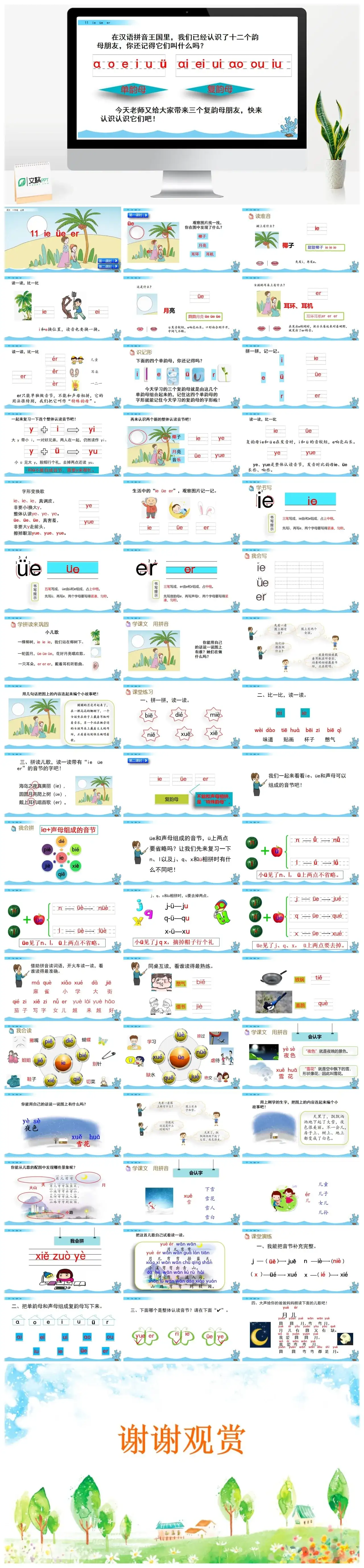 一年级课件PPT课件二汉语拼音11ieüeer汉语拼音11ieüeer