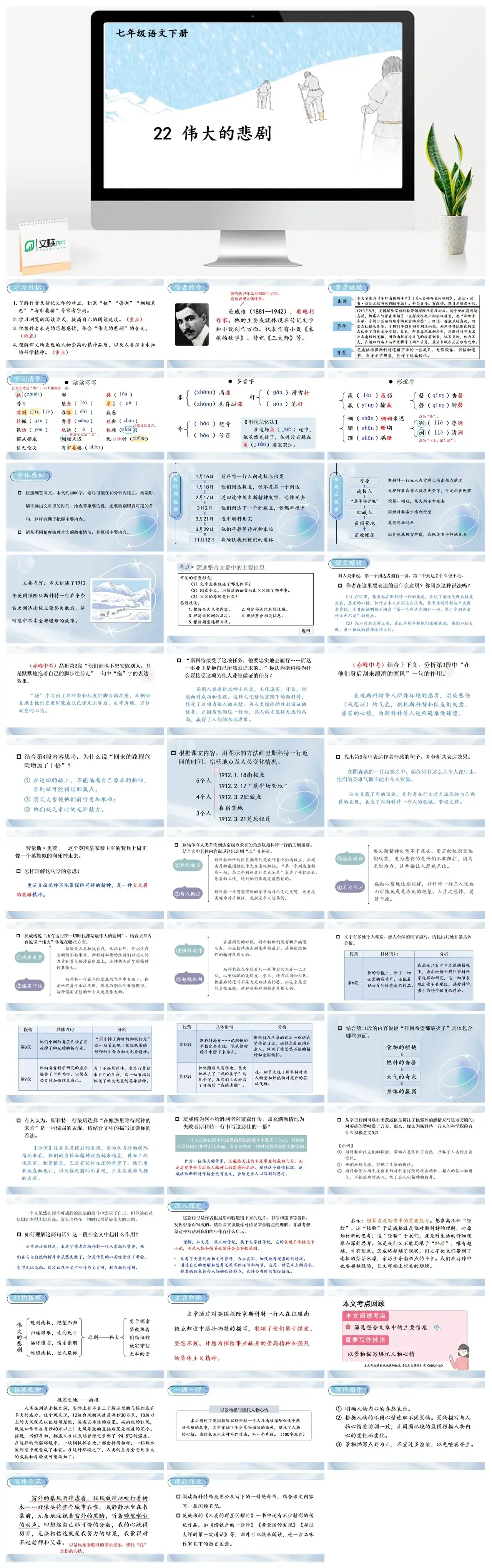 七年级语文下册课件二第六单元22伟大的悲剧