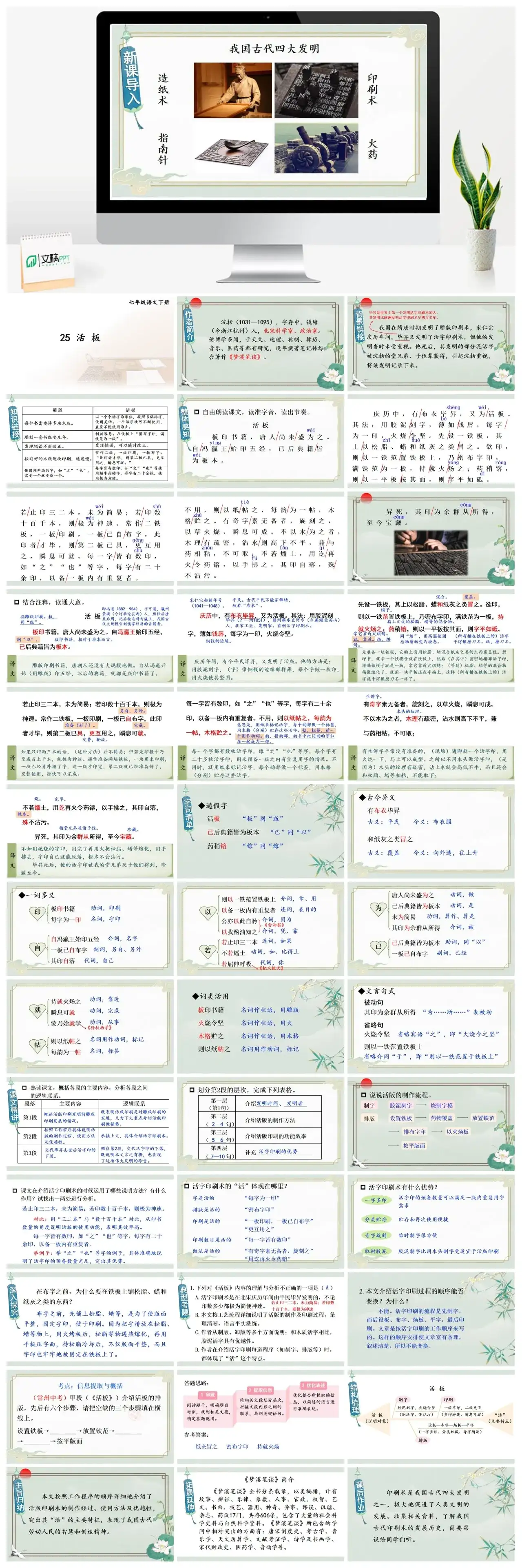 七年级语文下册课件二第六单元25活板
