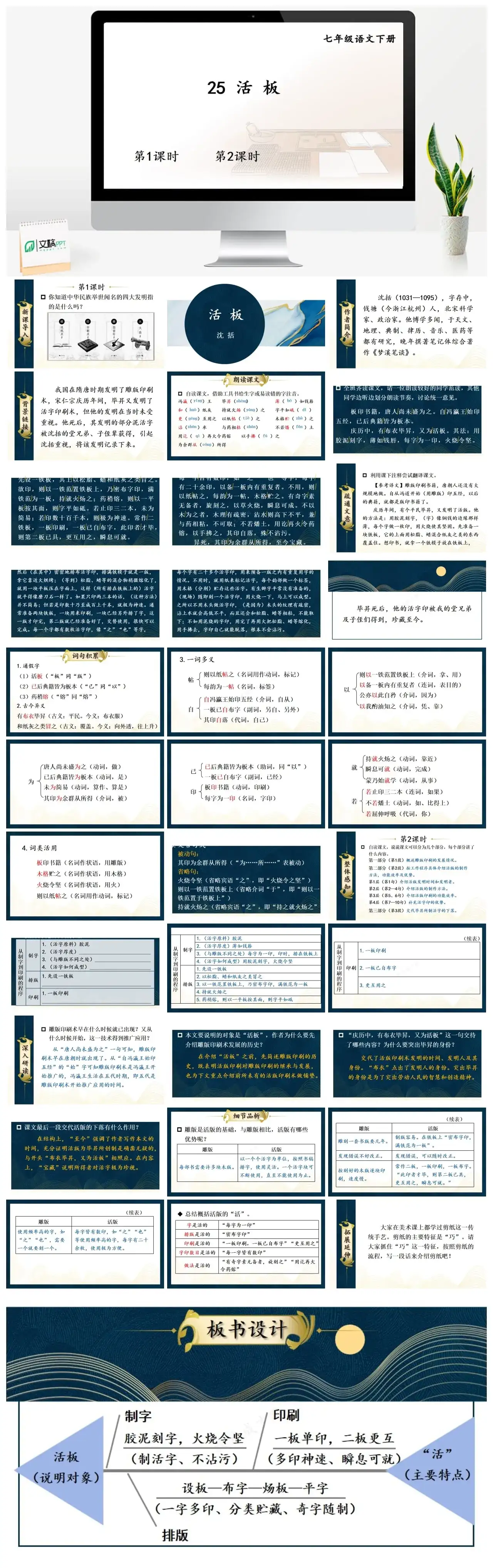 七年级语文下册课件三第六单元25活板