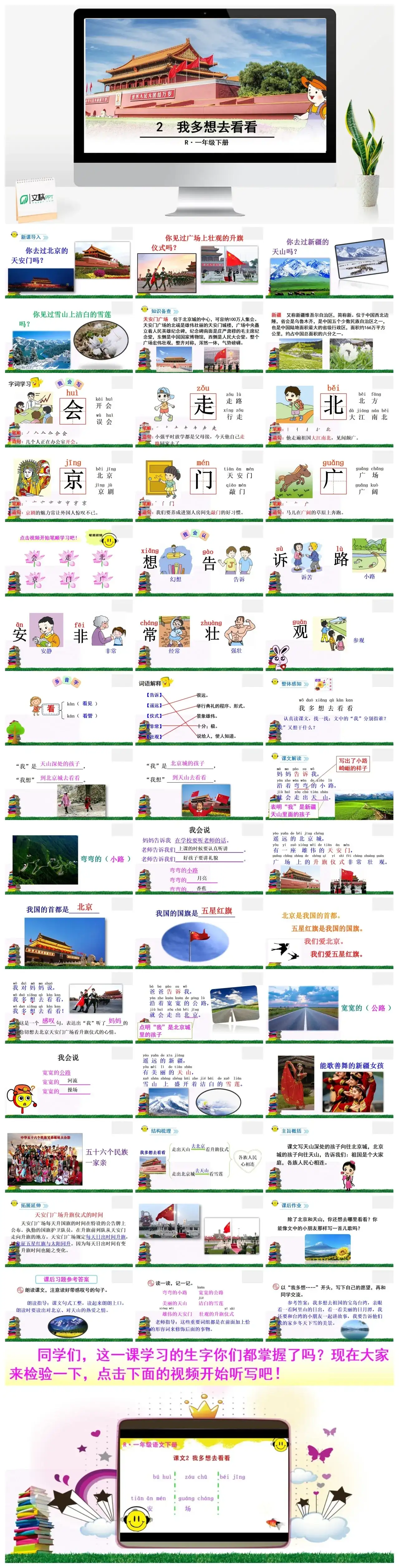 一年下册课件PPT课件二第二单2我多想去看看