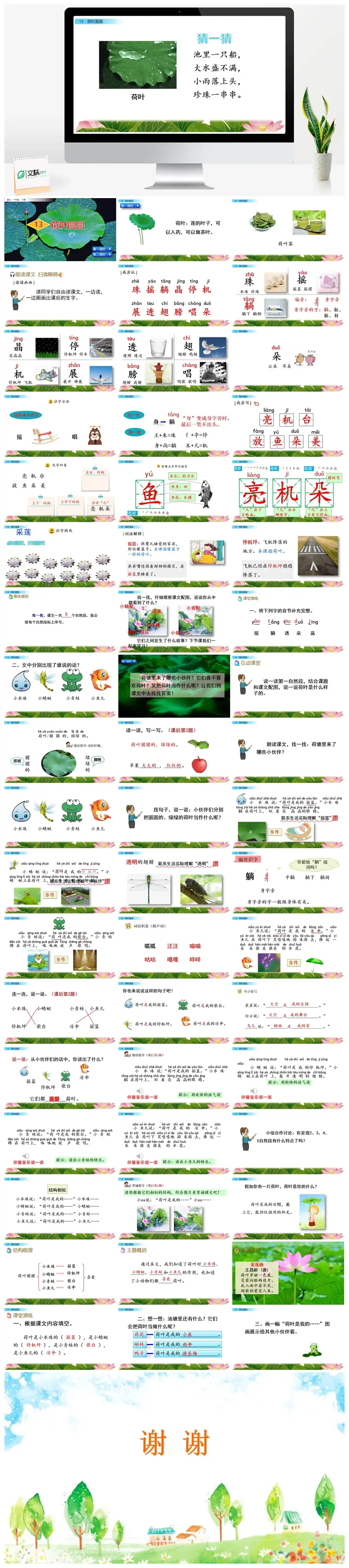 一年下册课件PPT课件三第六单13荷叶圆圆