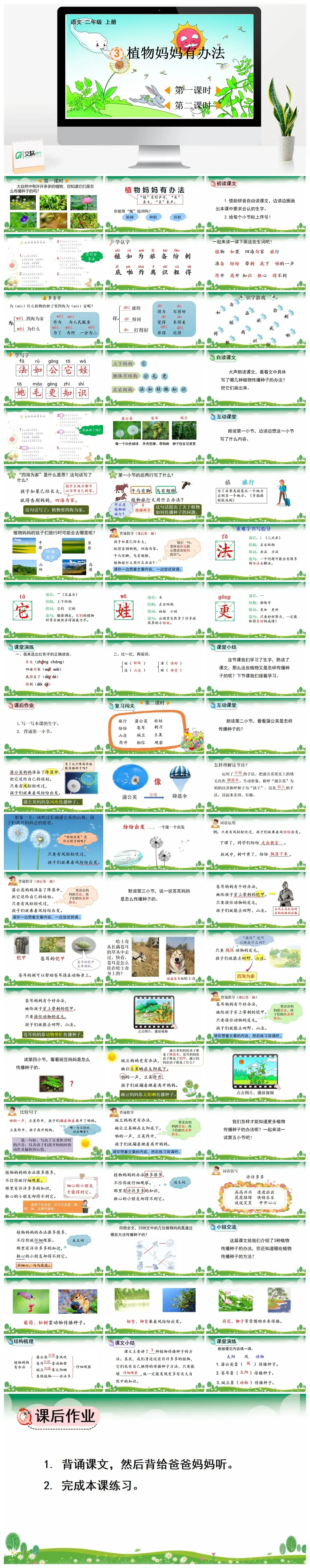 二年级上册PPT课件课件一3植物妈妈有办法