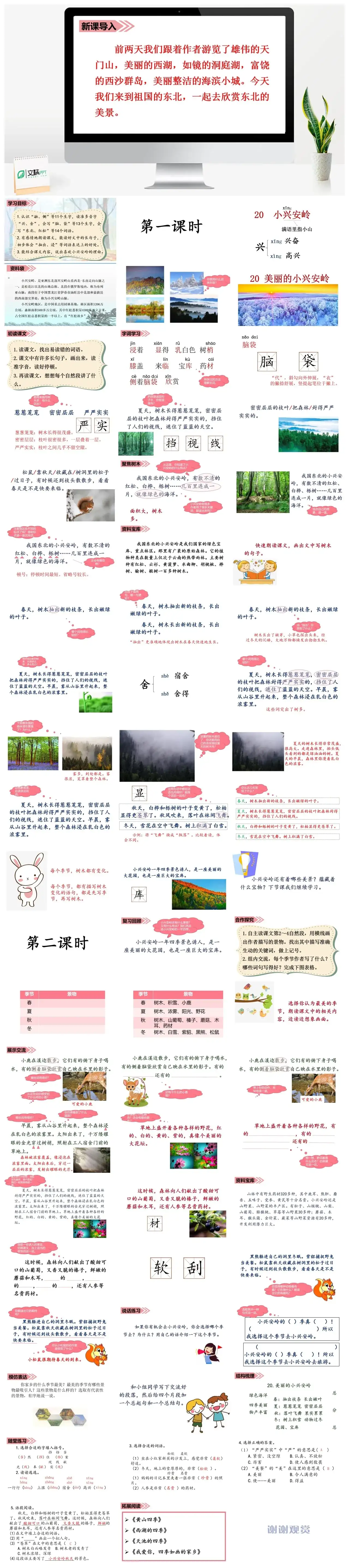 三年级上册课件课件三第六单元20.美丽的小兴安岭