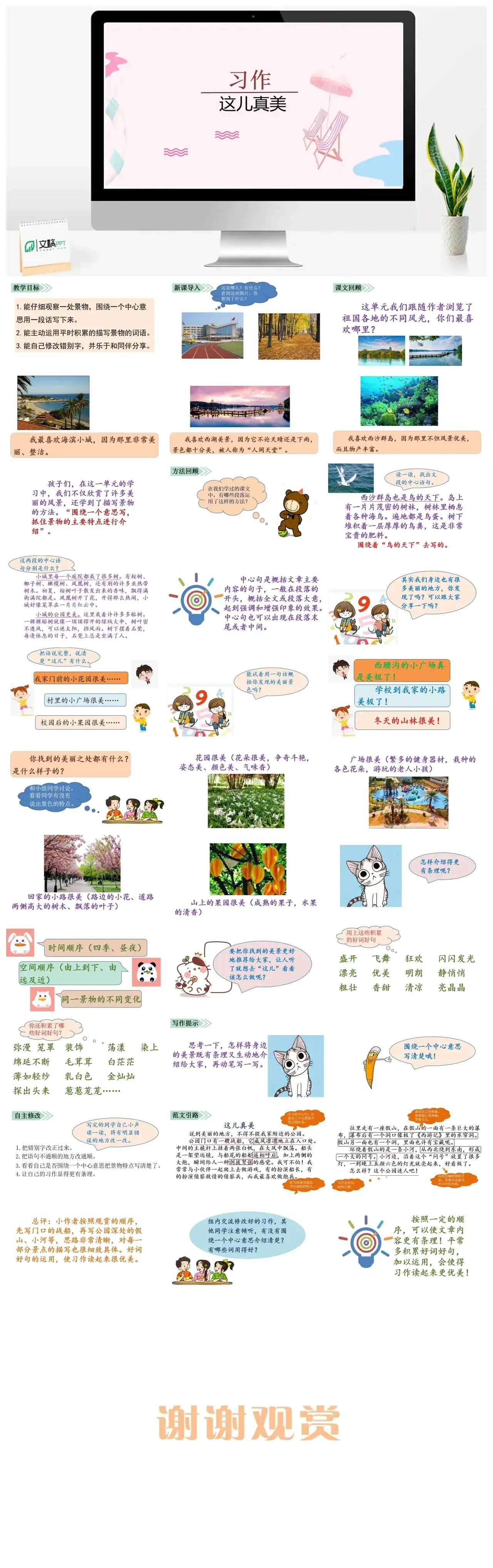 三年级上册课件课件三第六单元习作这儿真美