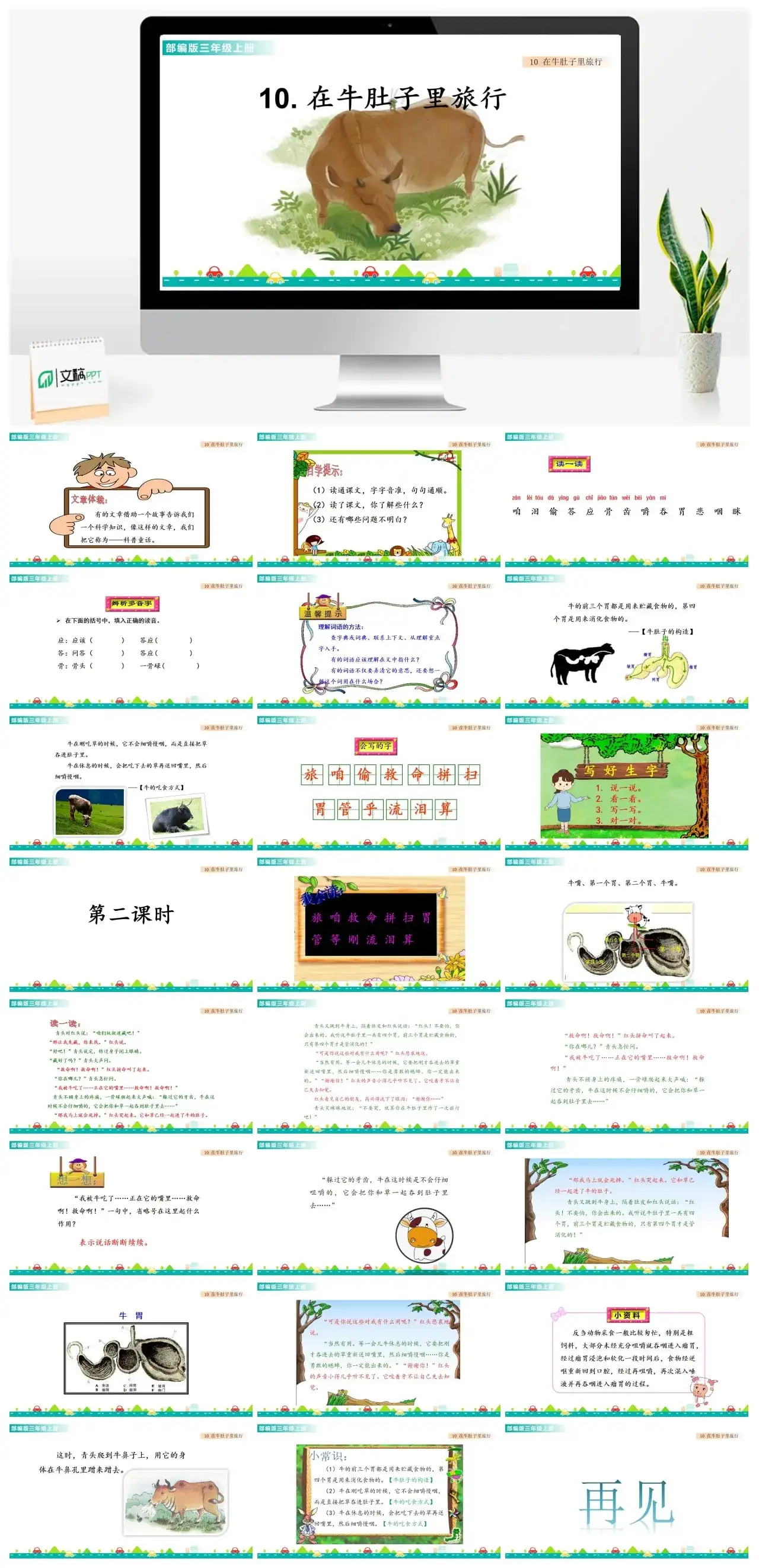 三年级上册课件课件一第三单元10在牛肚子里旅行