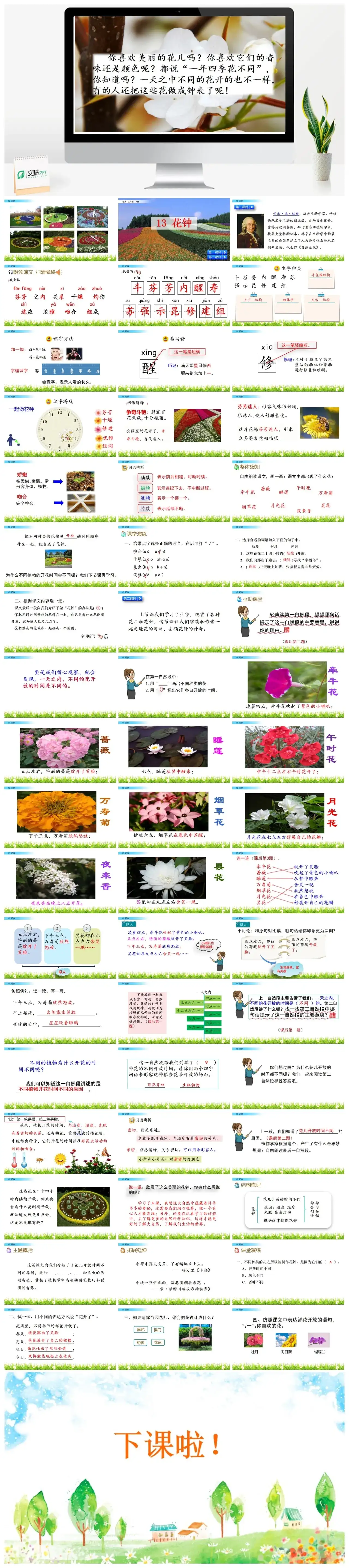 三年级下册PPT课件课件一第四单元13花钟
