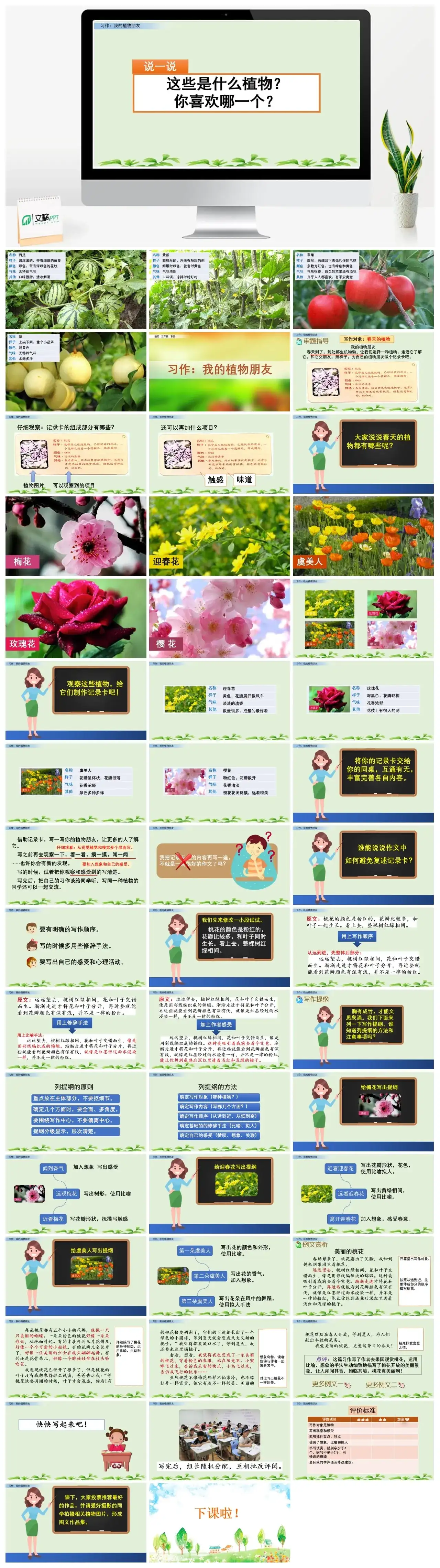 三年级下册PPT课件课件一第一单元习作：我的植物朋友