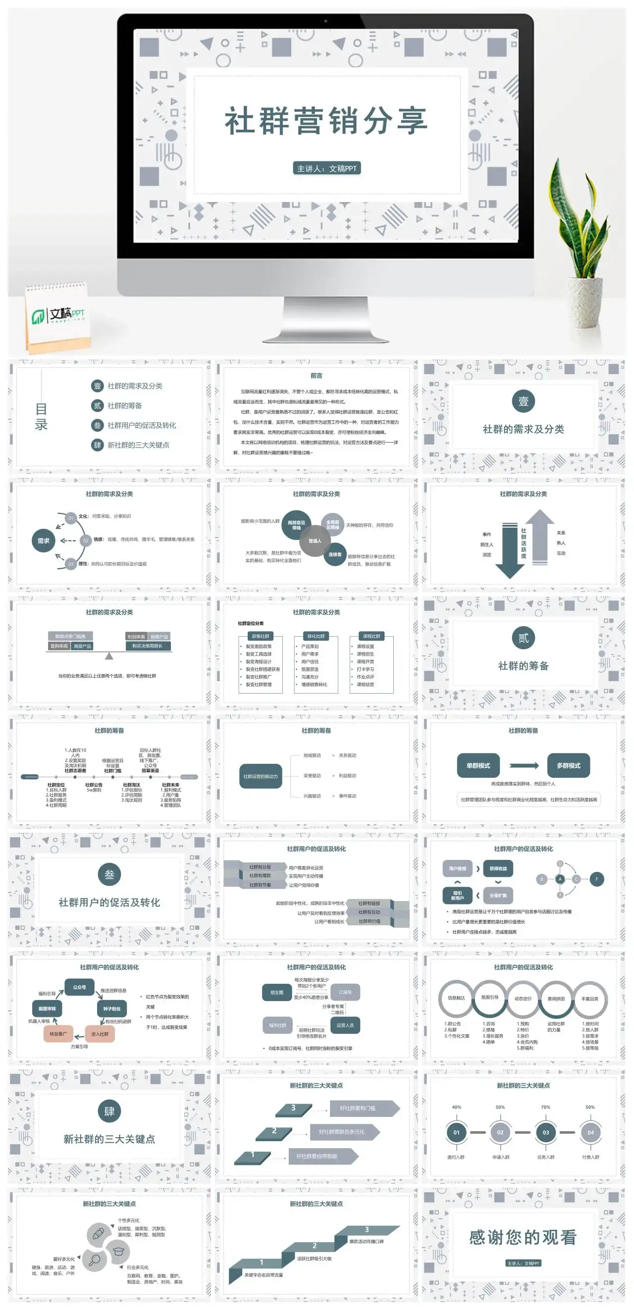简约商务私域社群营销经验分享培训课PPT模板