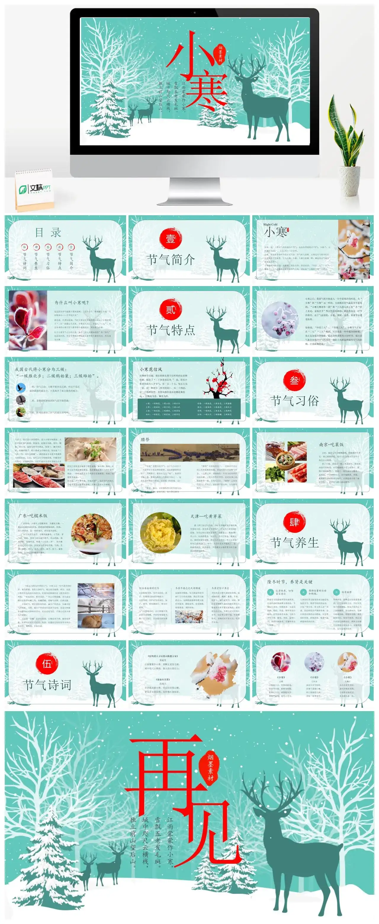 传统节气小寒PPT模板