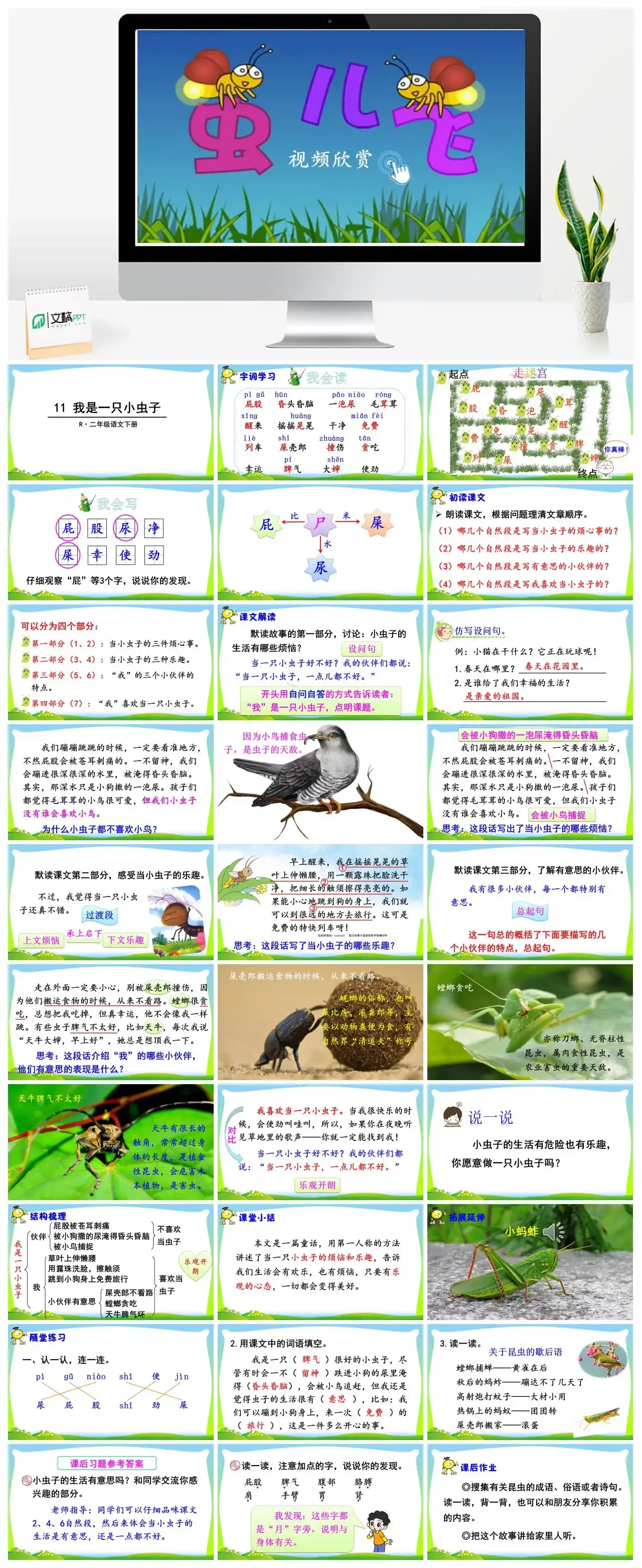 二年级语文下册课件PPT课件一第四单元11我是一只小虫子