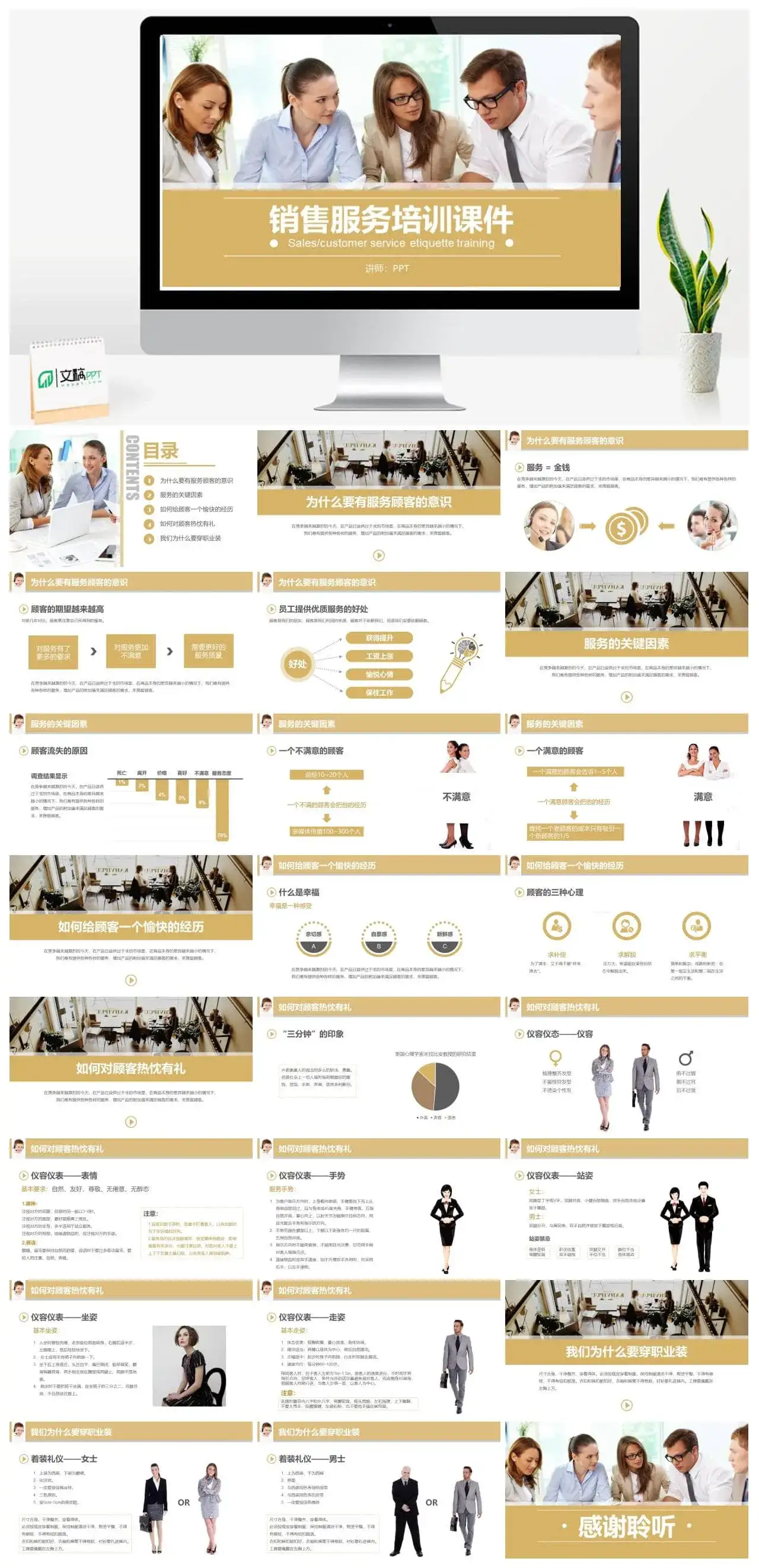 企业内部销售服务知识讲座培训PPT模板