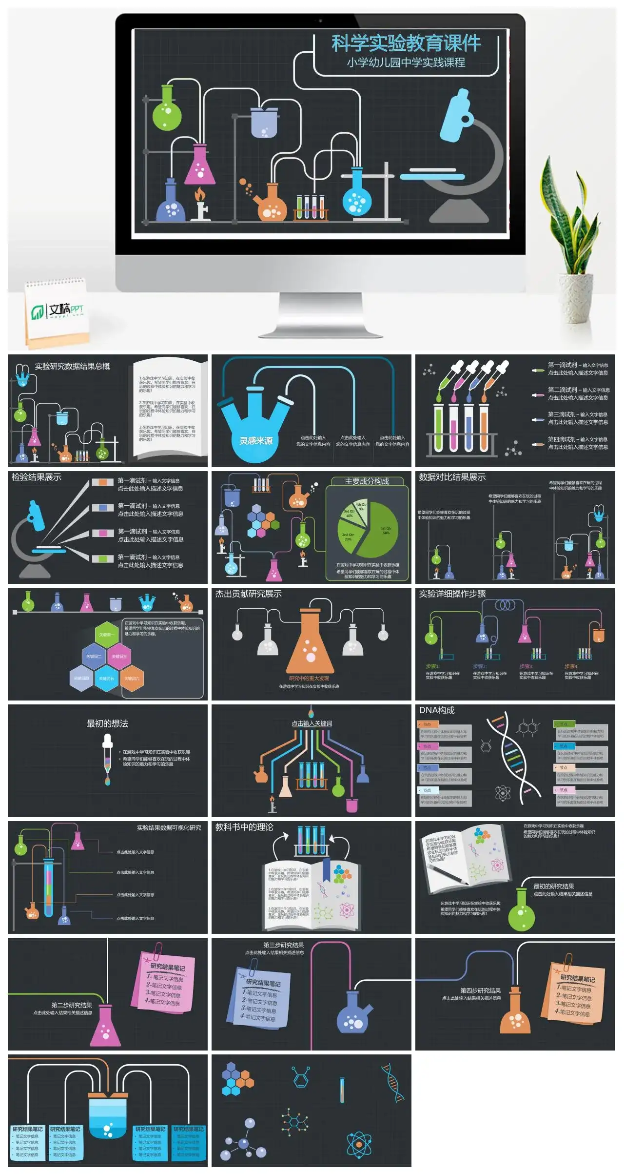 科学实验教育课件中学教育培训PPT模板