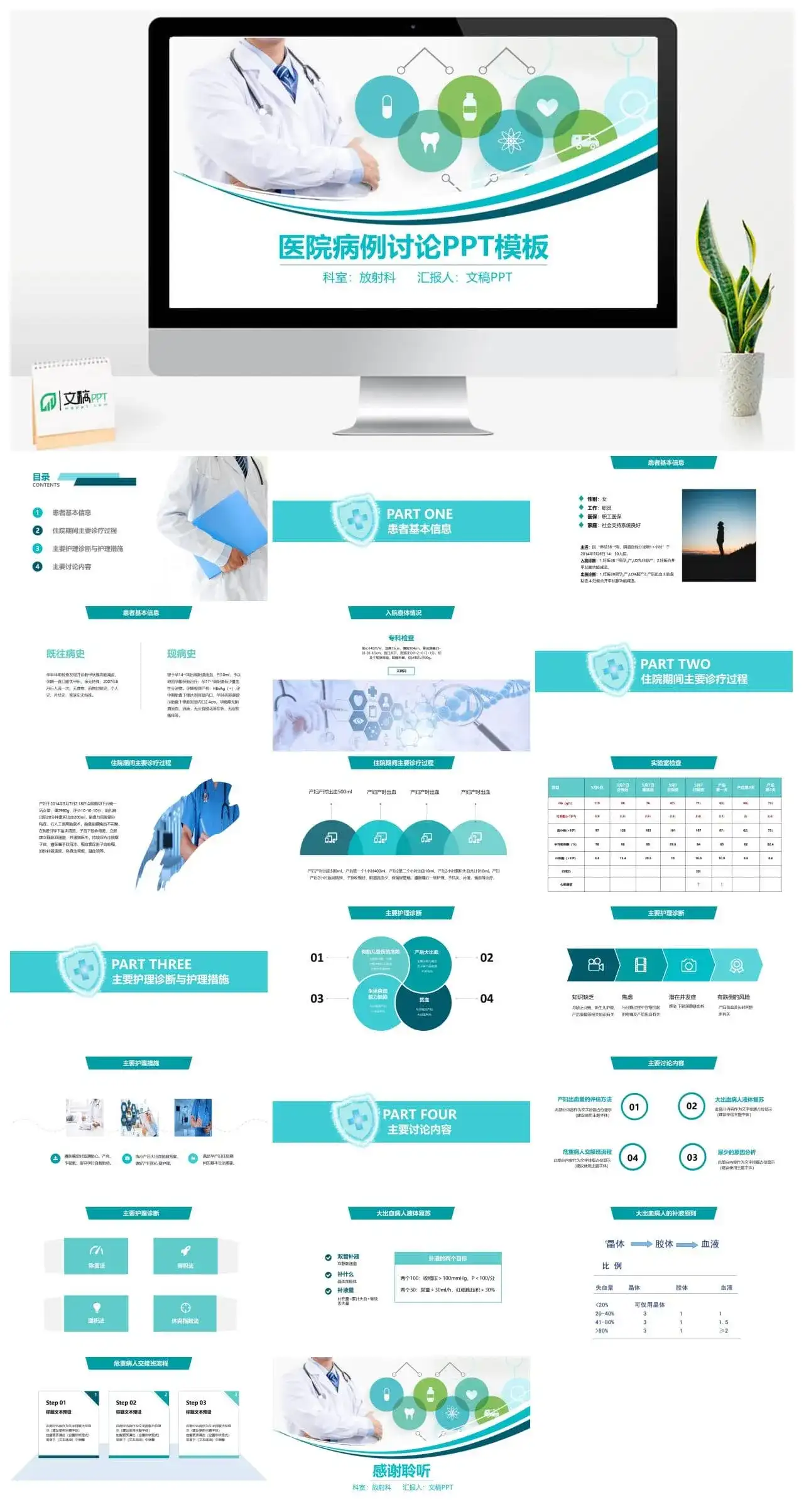 医院病例学术研究会工作汇报PPT模板