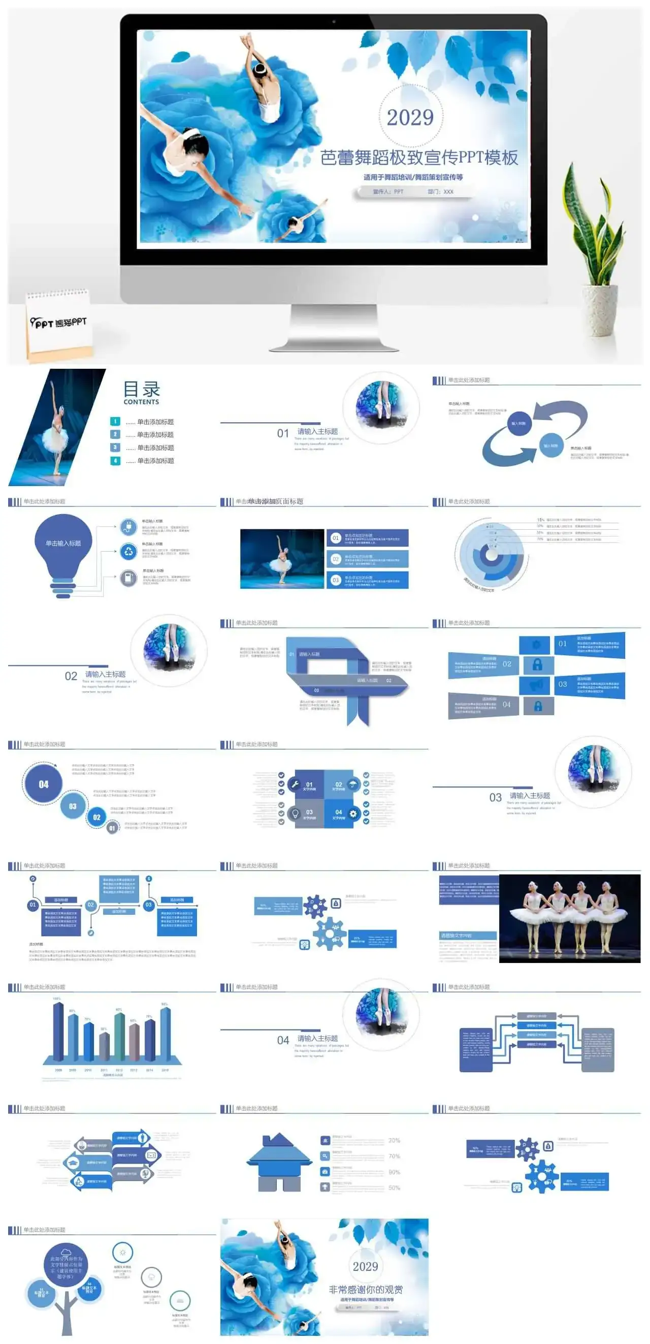 202X芭蕾舞蹈策划宣传PPT模板