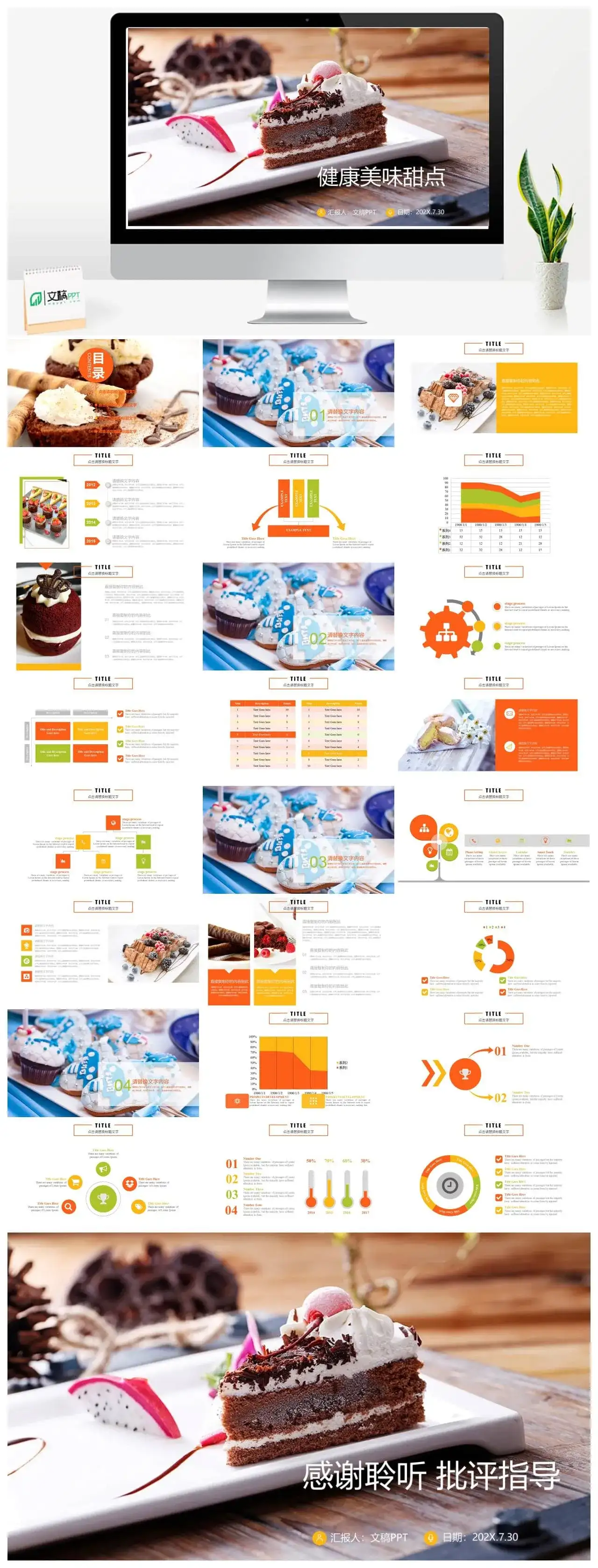 甜点蛋糕产品宣传品牌推广PPT模板