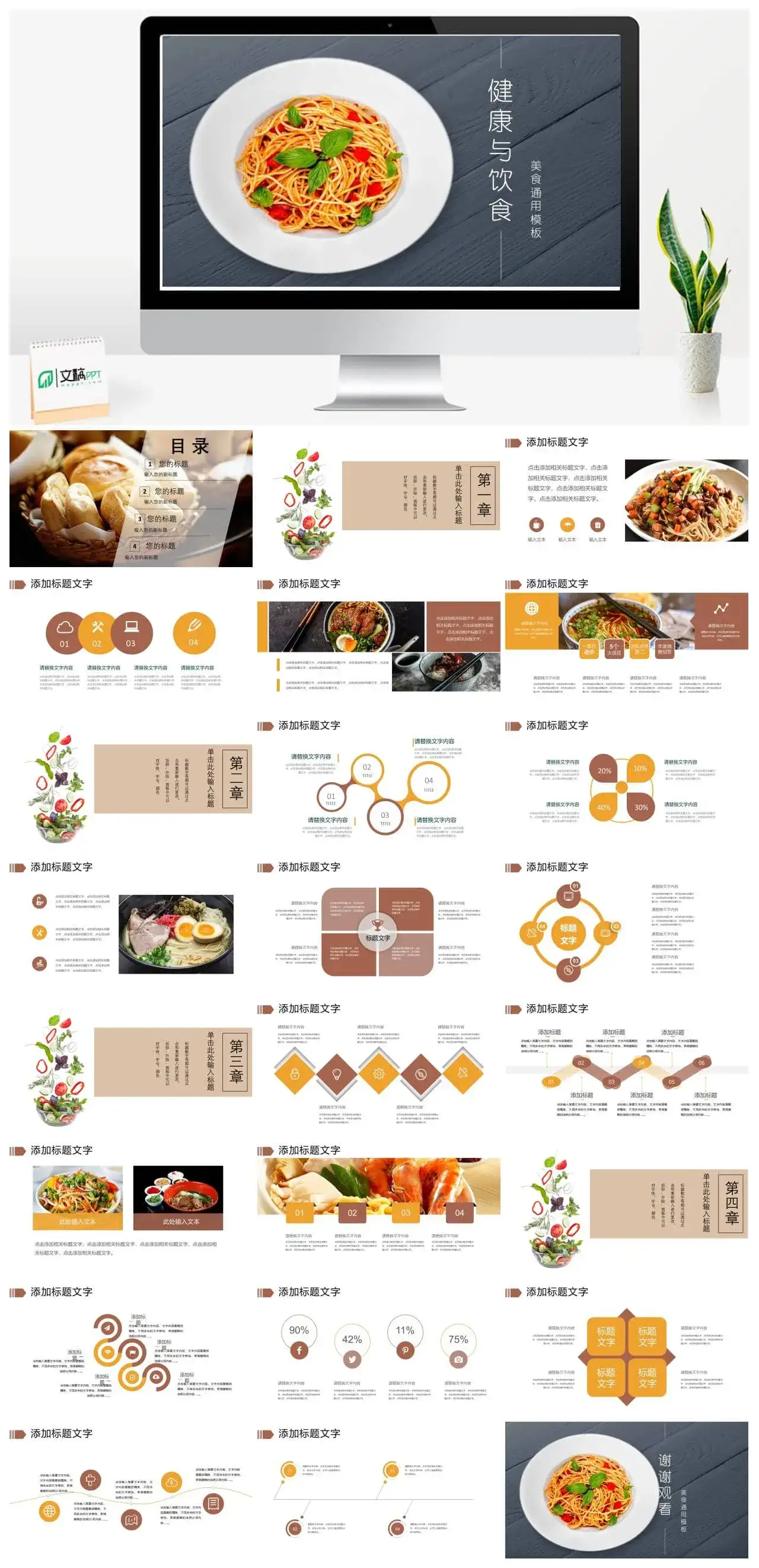 大气面食健康饮食商业计划书PPT模板