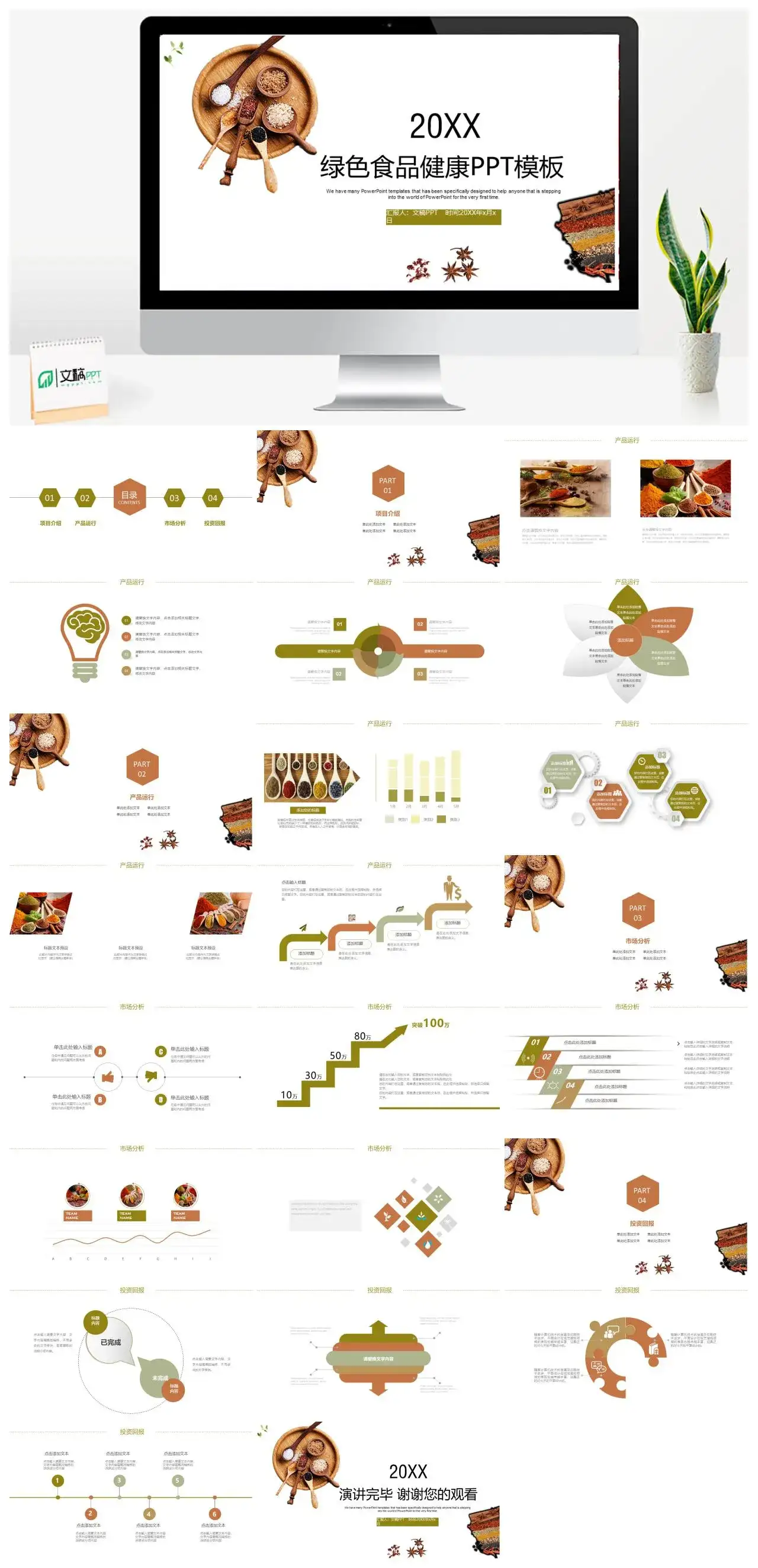 绿色食品健康饮食项目介绍产品介绍PPT模板