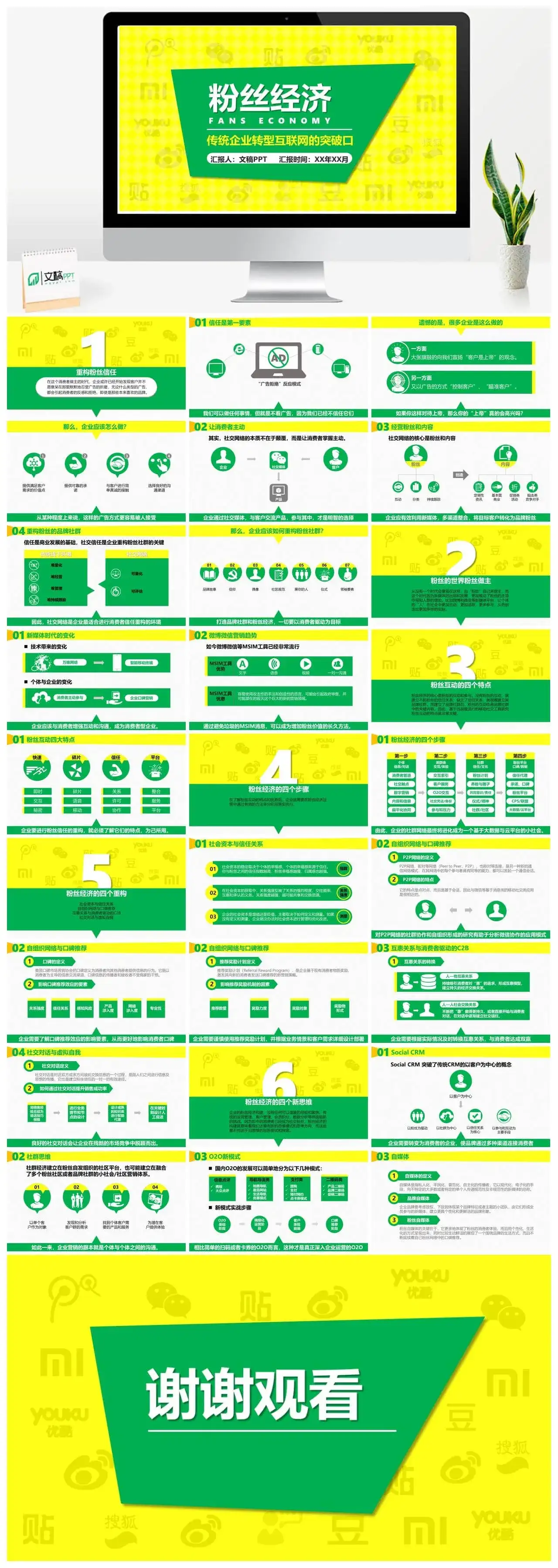 个性粉丝经济传统企业转型互联网突破口PPT模板