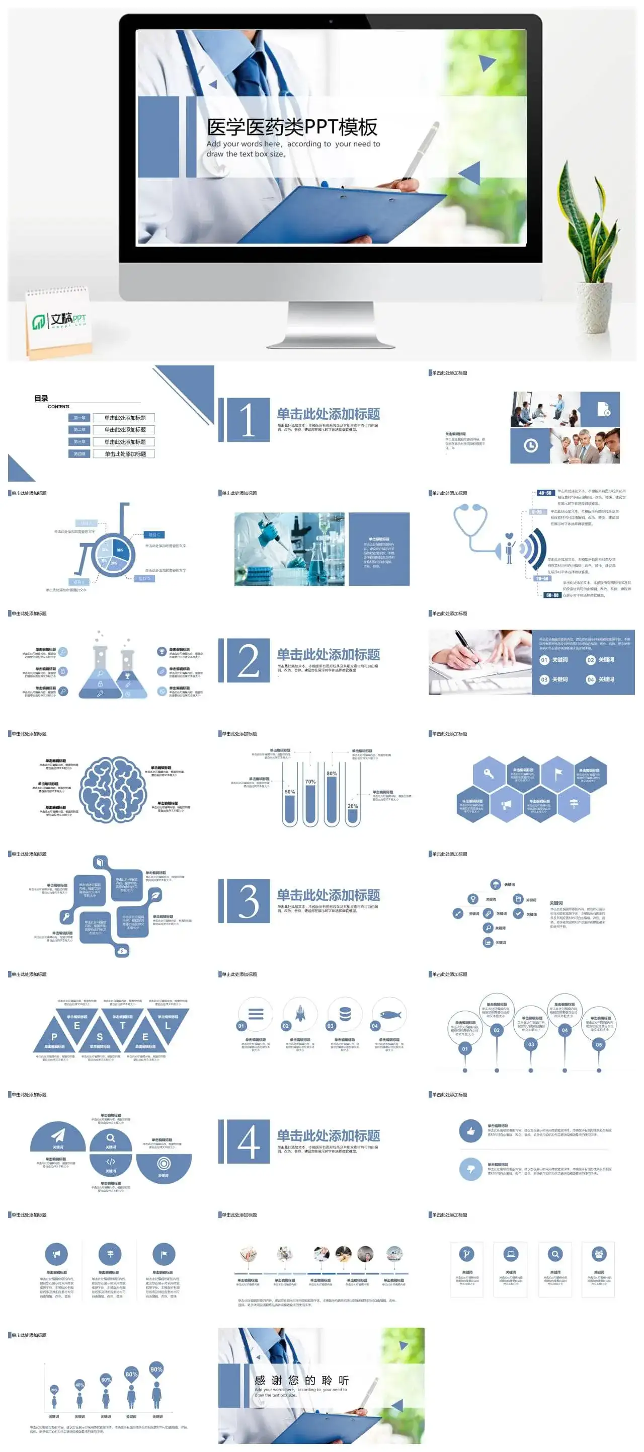 医学研究报告PPT模板