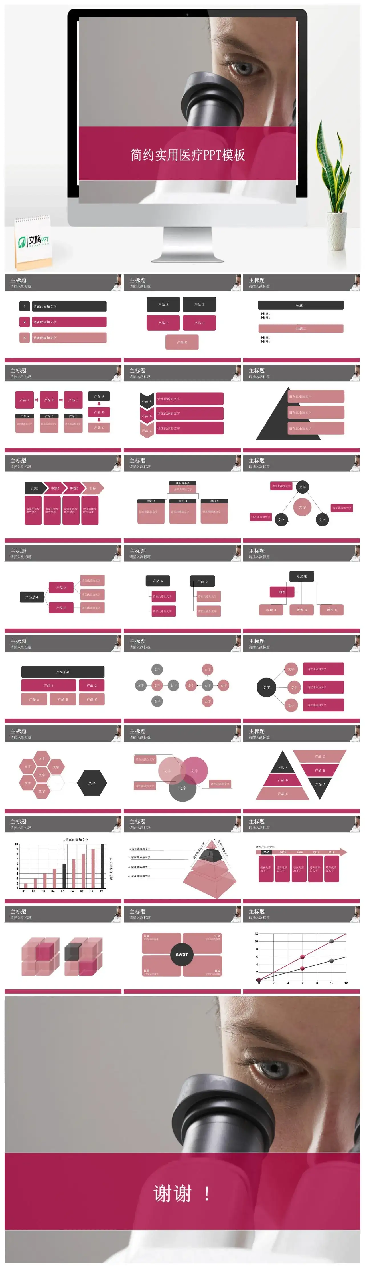 简约实用医疗PPT模板