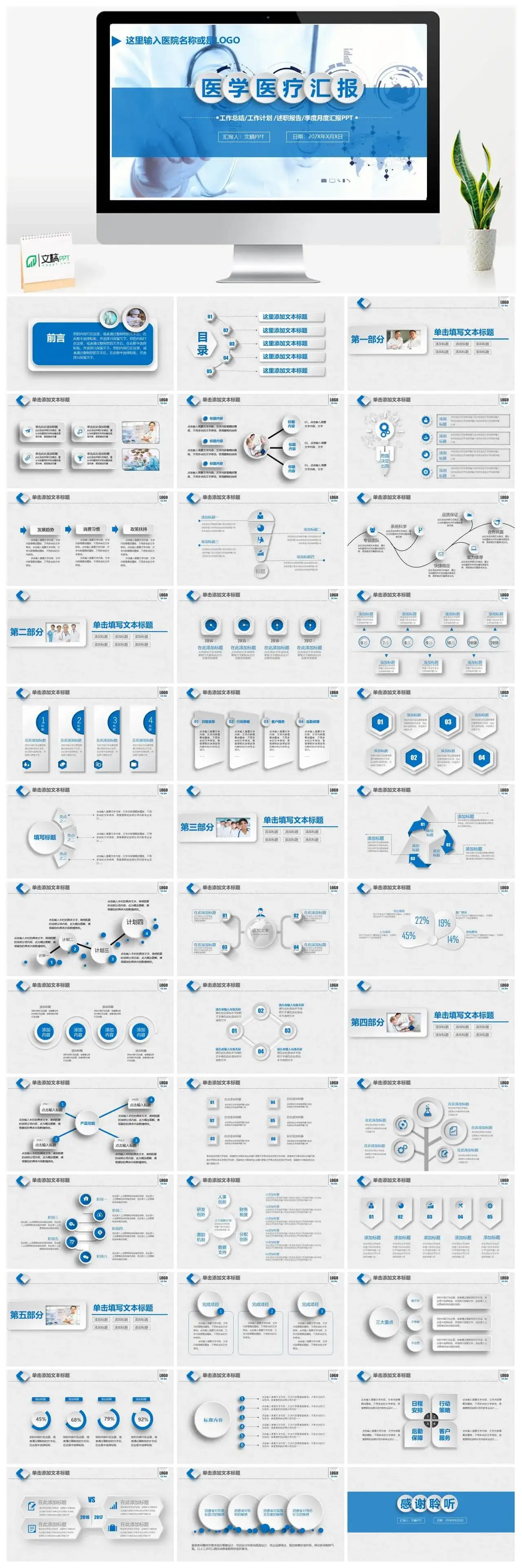 微立体动态医学报告PPT模板