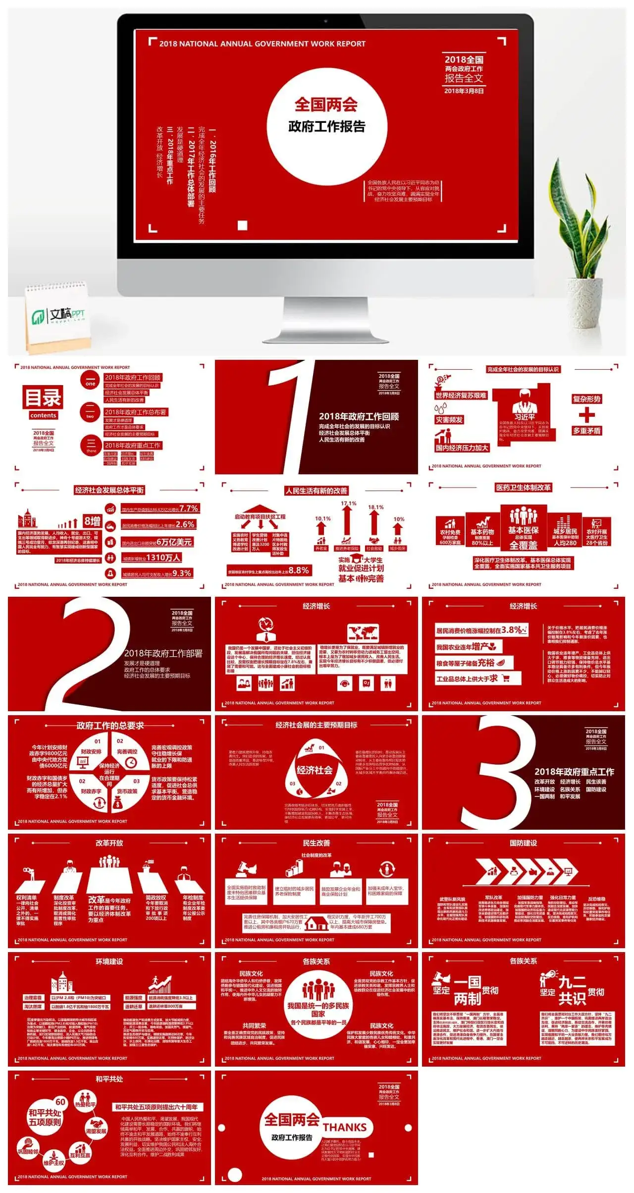 全国两会政府报告PPT模板_免费下载 全国两会政府报告PPT模板_免费下载