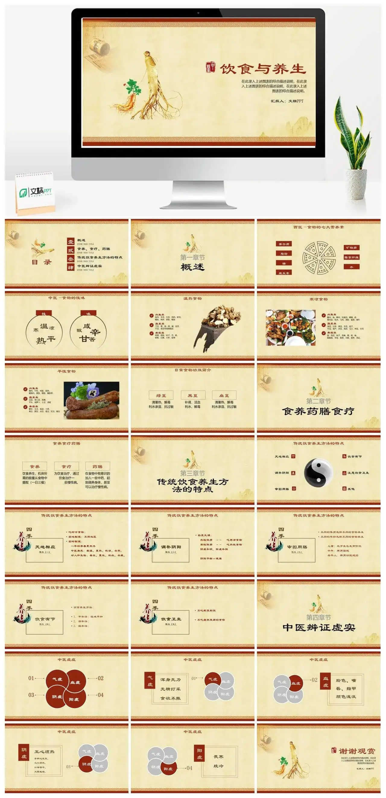 中医养生学饮食与养生PPT模板