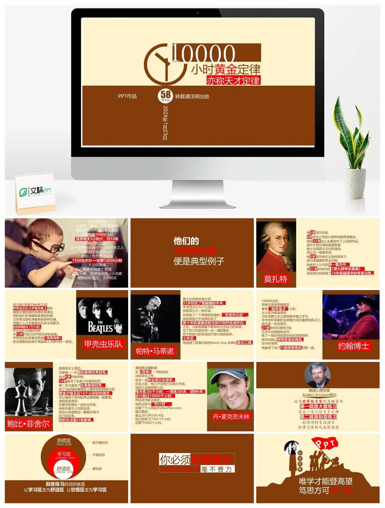 一万小时天才理论励志PPT