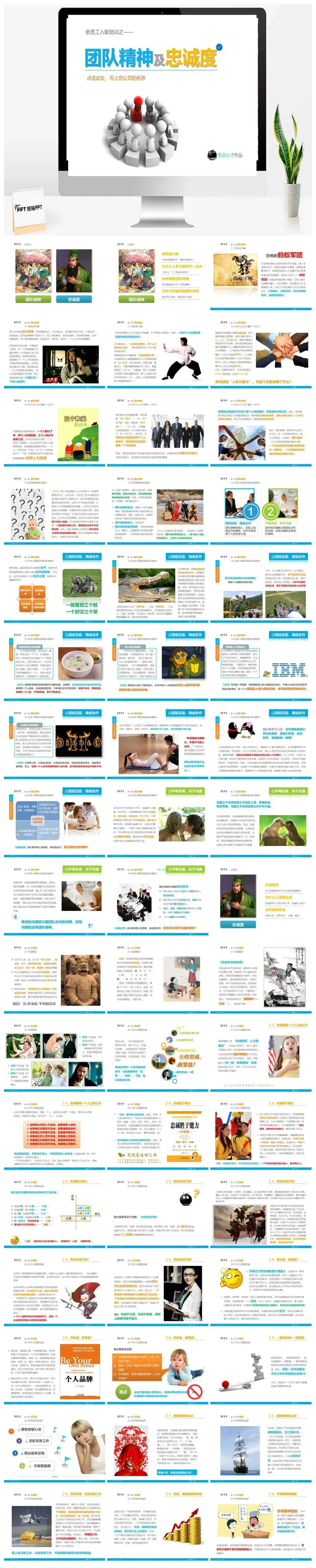 团队精神及忠诚度培训PPT模板