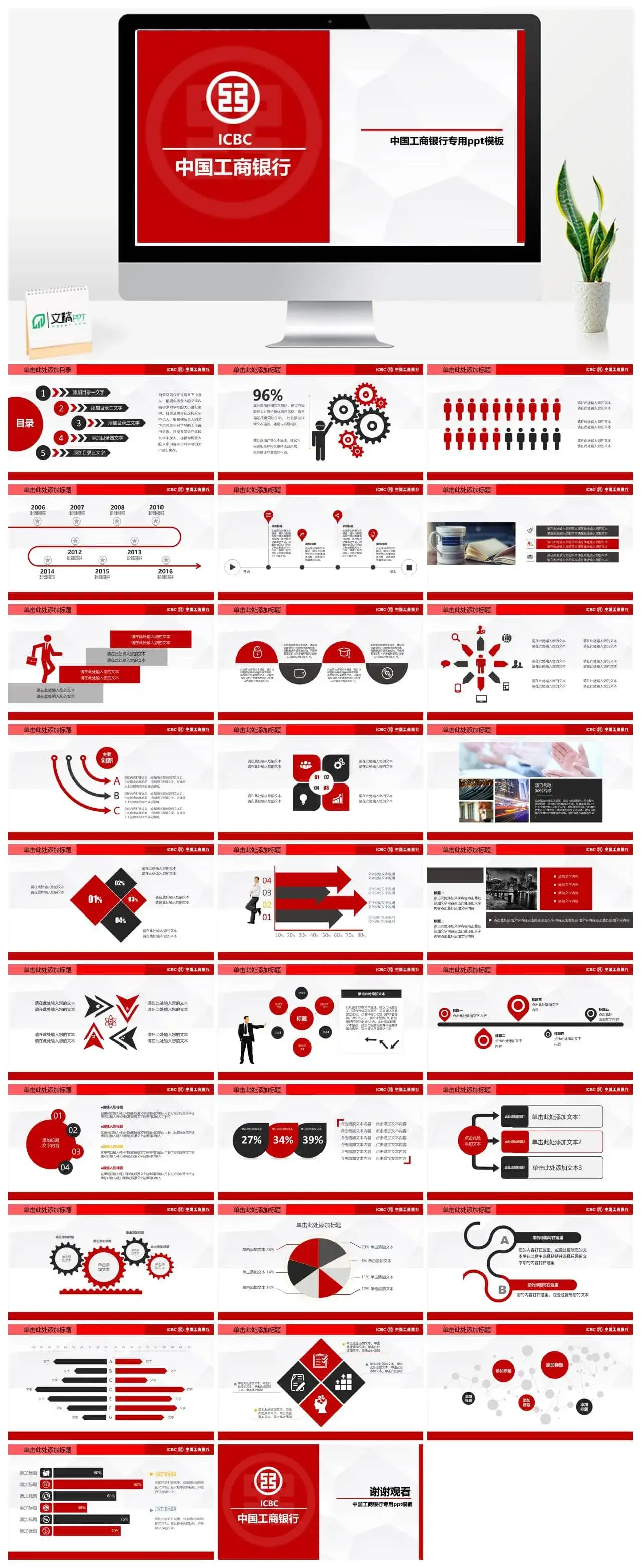 中国工商银行专用PPT模板