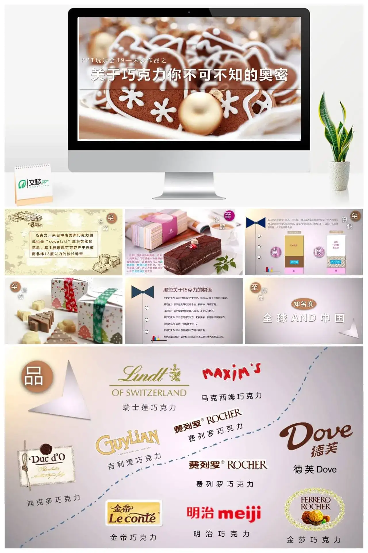 巧克力相关知识介绍PPT模板