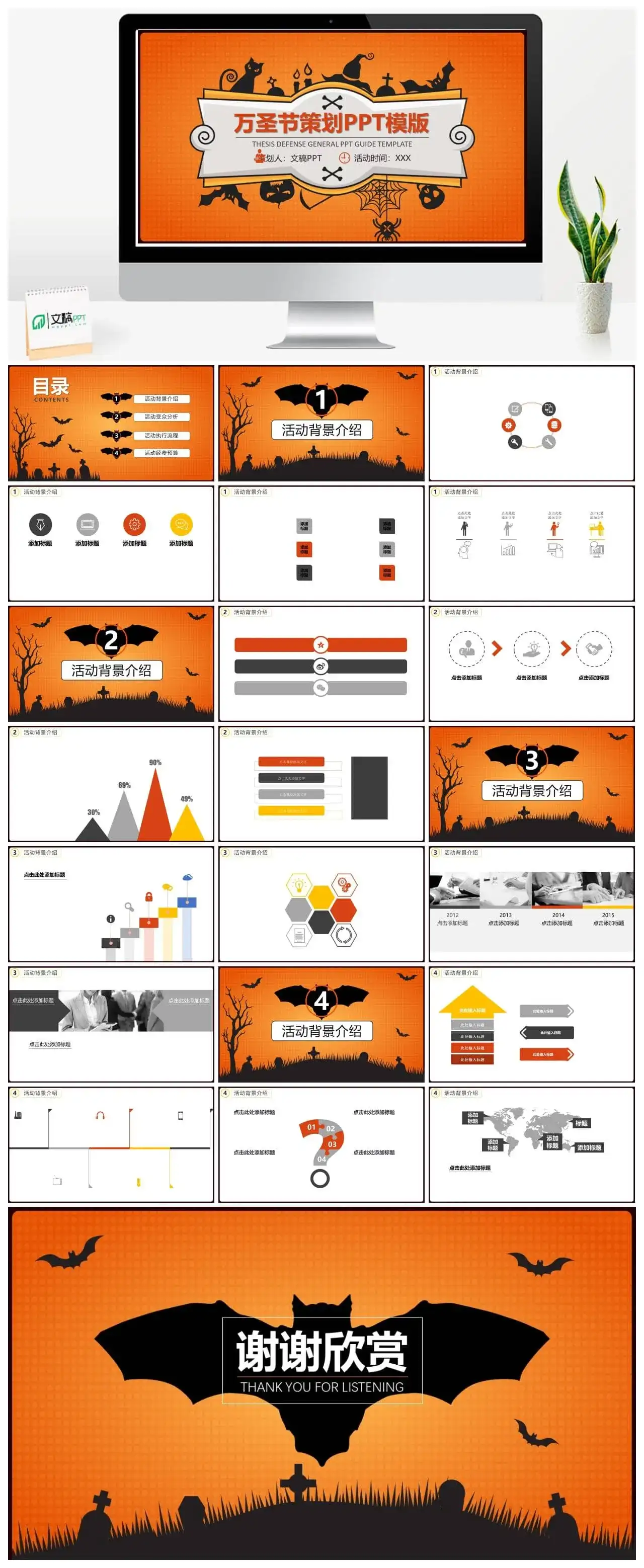 万圣节晚会策划宣传节日庆典PPT模板