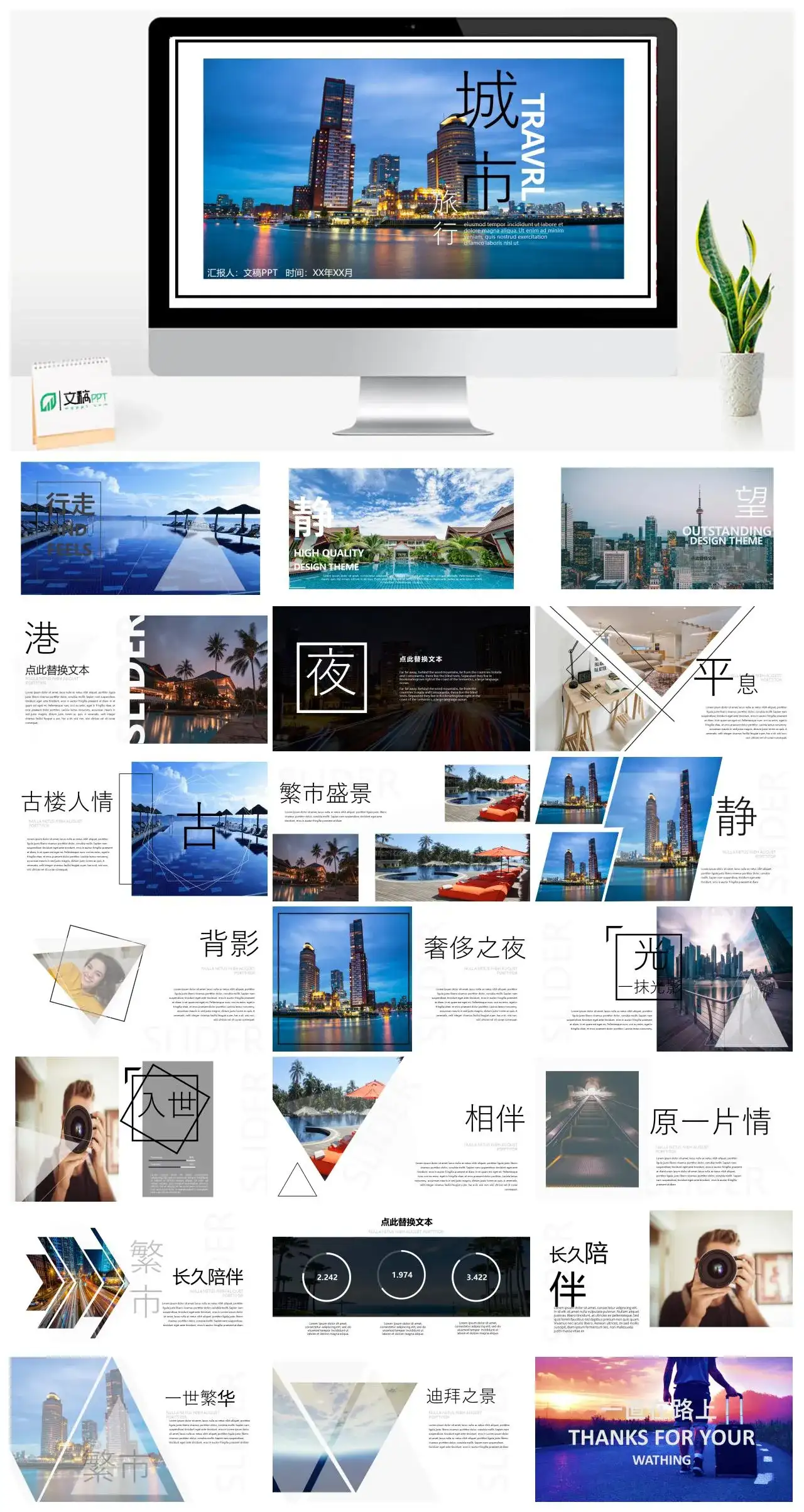 高端城市图片展示旅游相册企业宣传PPT