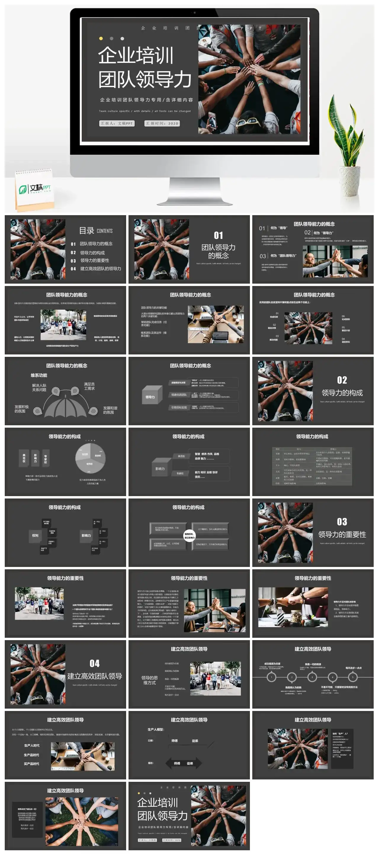 高级灰团队领导力培训PPT模板