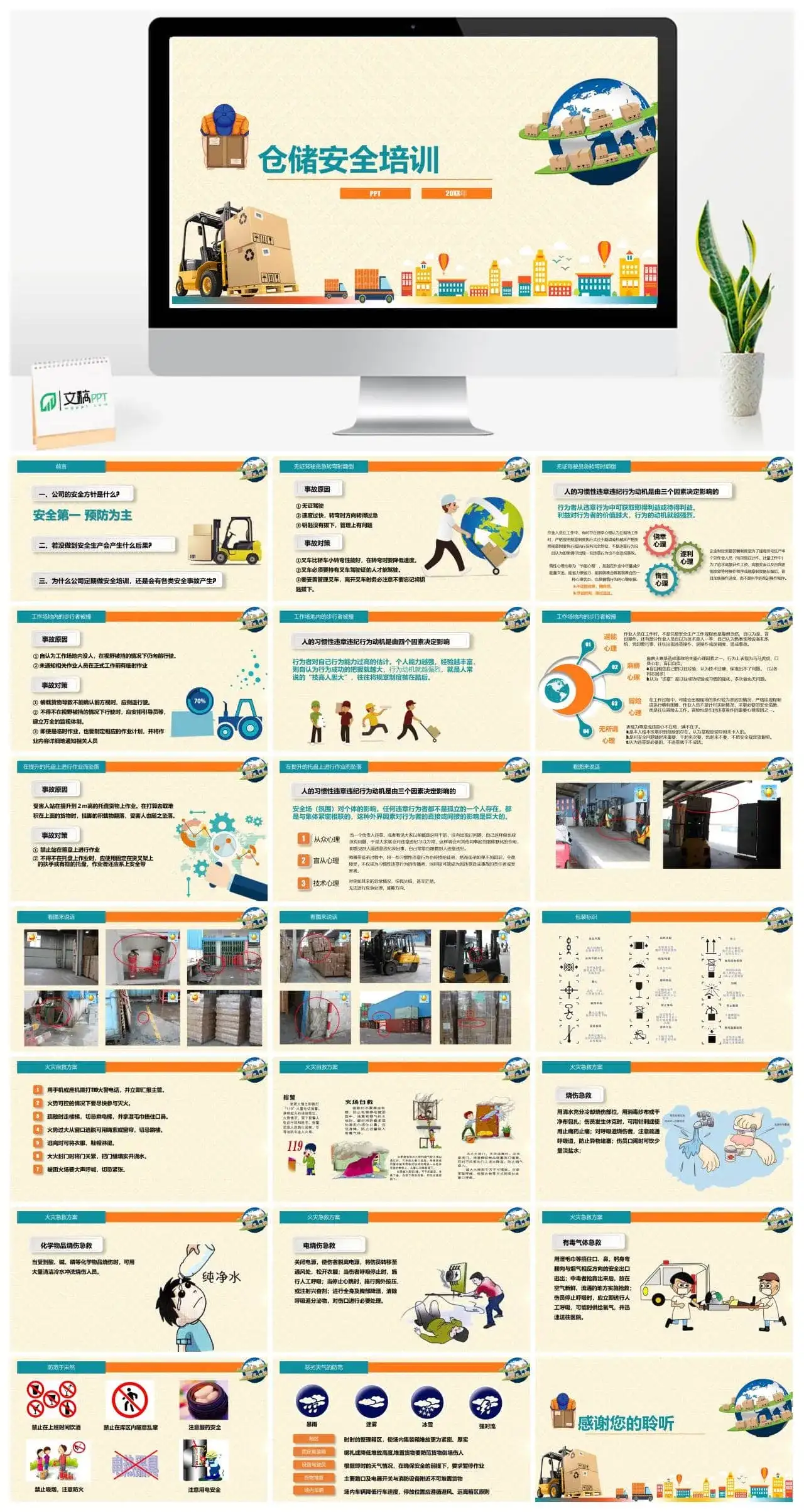 仓库作业安全培训企业员工培训入职培训PPT模板