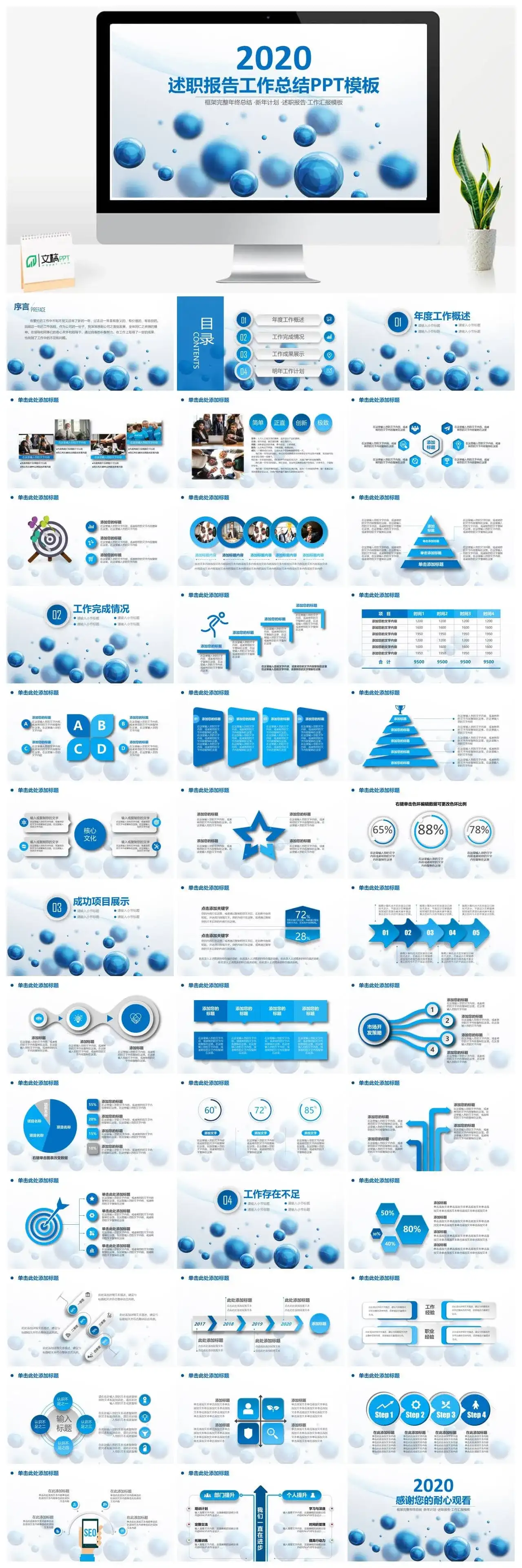 商务述职工作汇报年终总结动态PPT模板PPT幻灯片