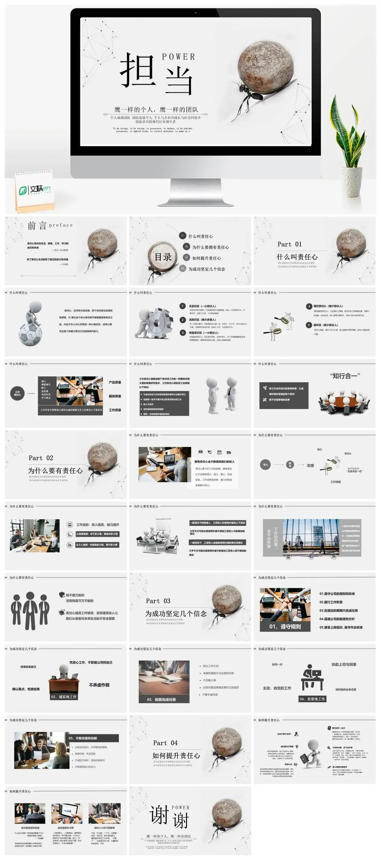 企业公司团队建设培养担当PPT模板