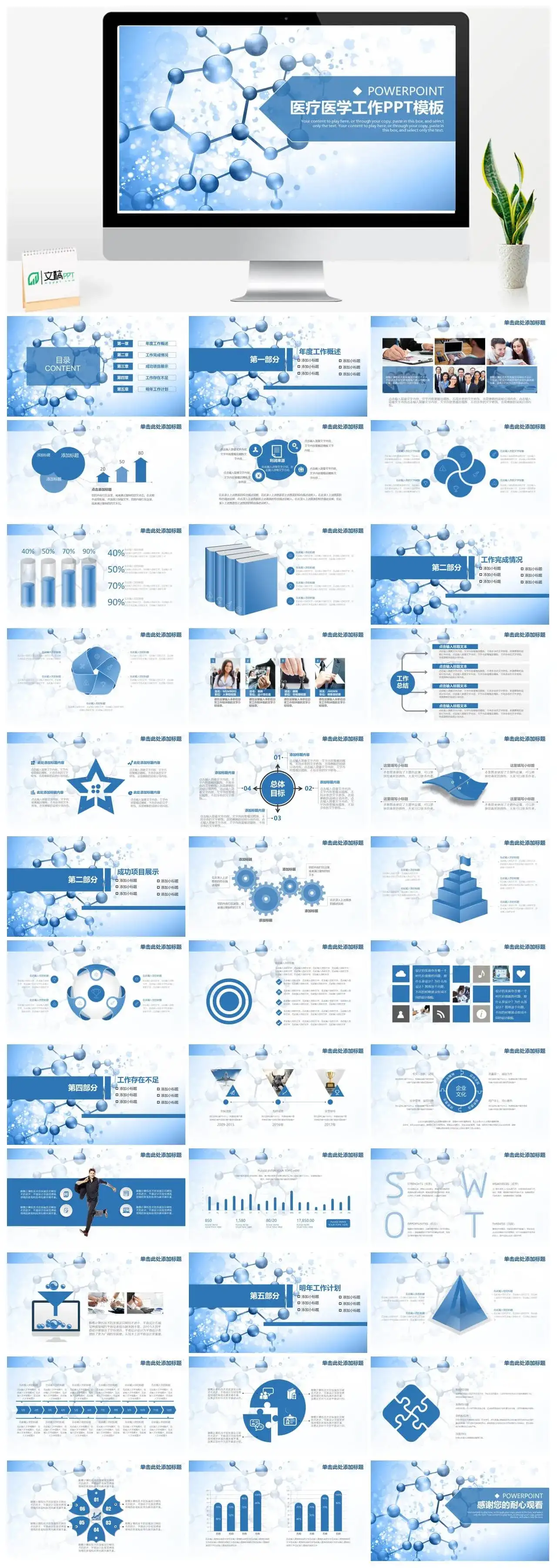 医疗医学工作总结报告论文动态PPT模板PPT幻灯片
