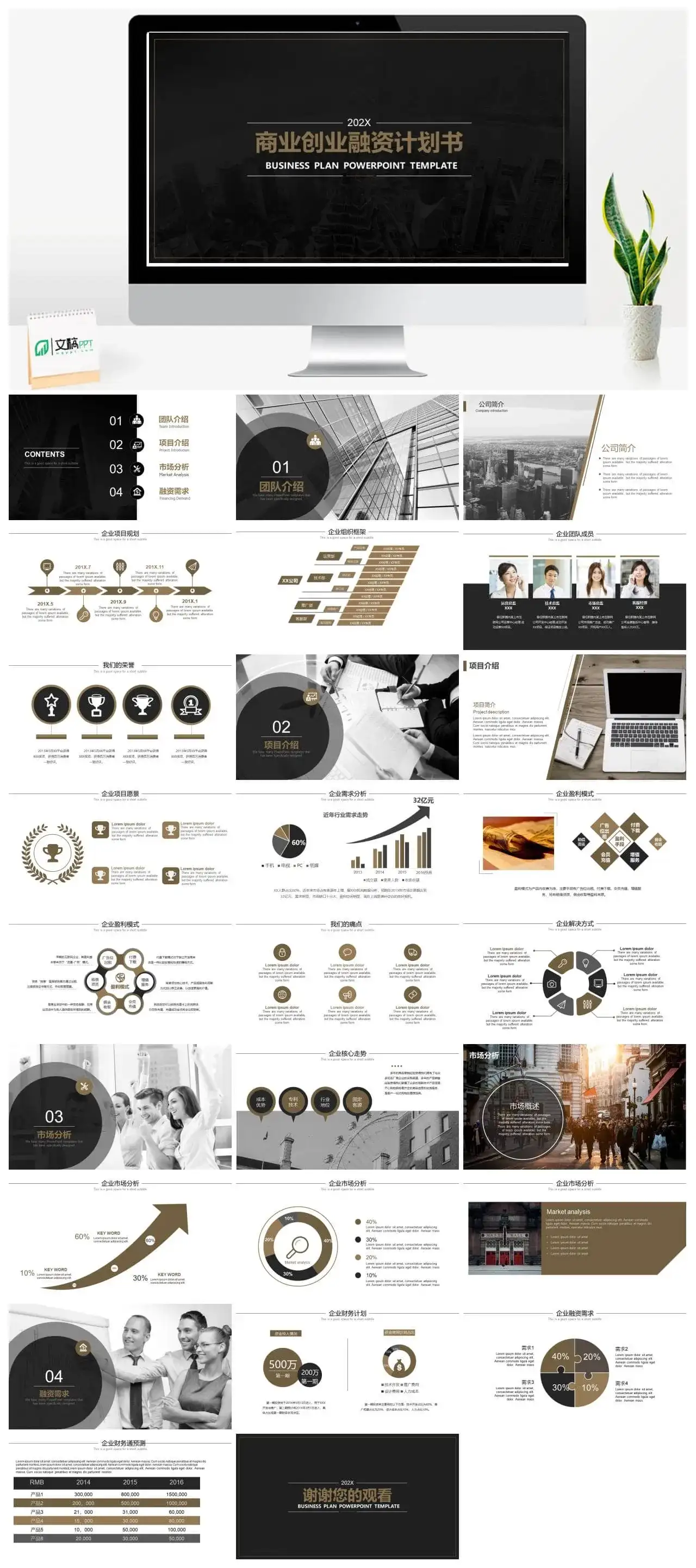 202X高端酷黑商务计划书PPT模板